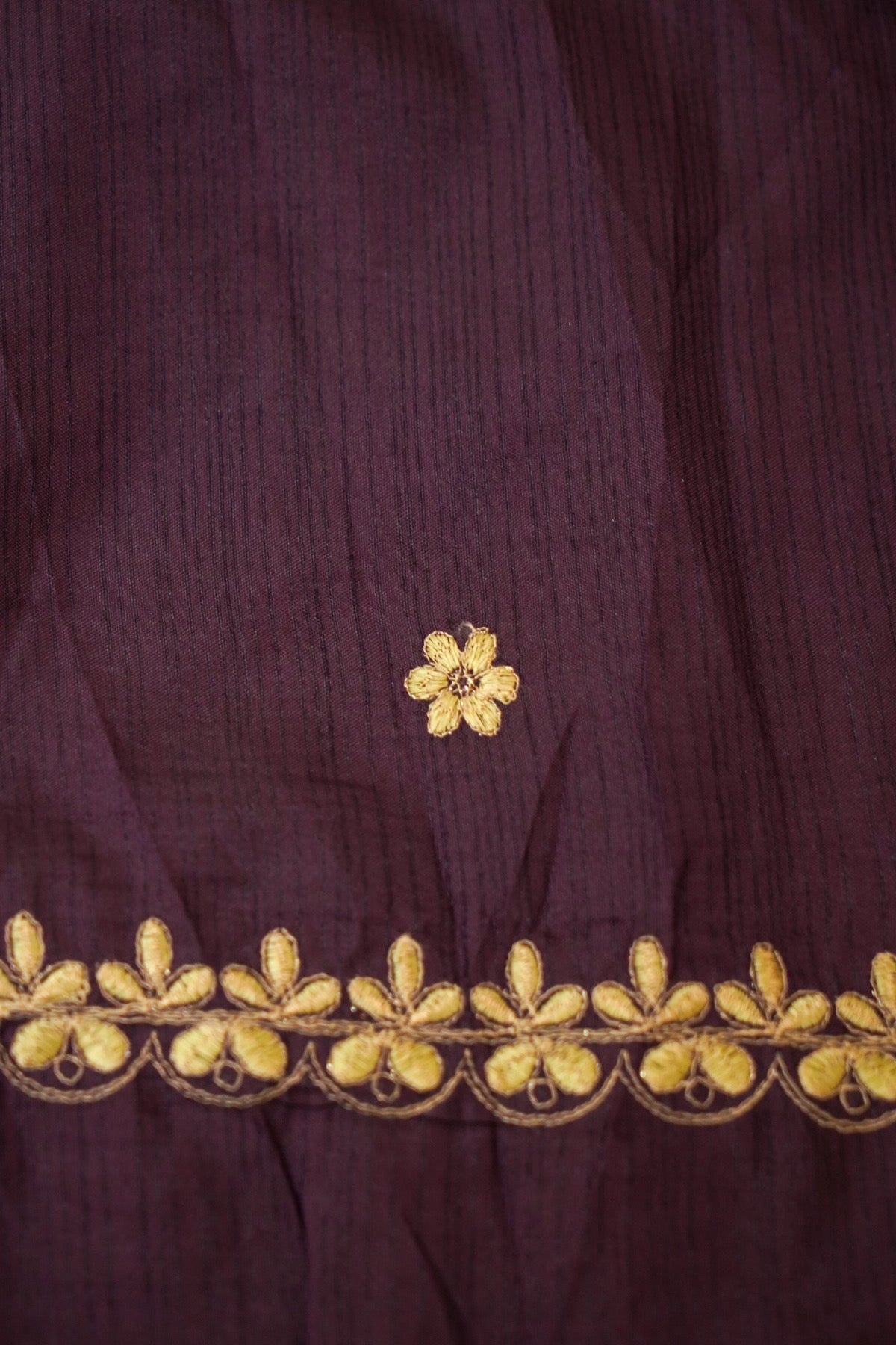 Mauve Designer Saree with Floral Embroidered Border