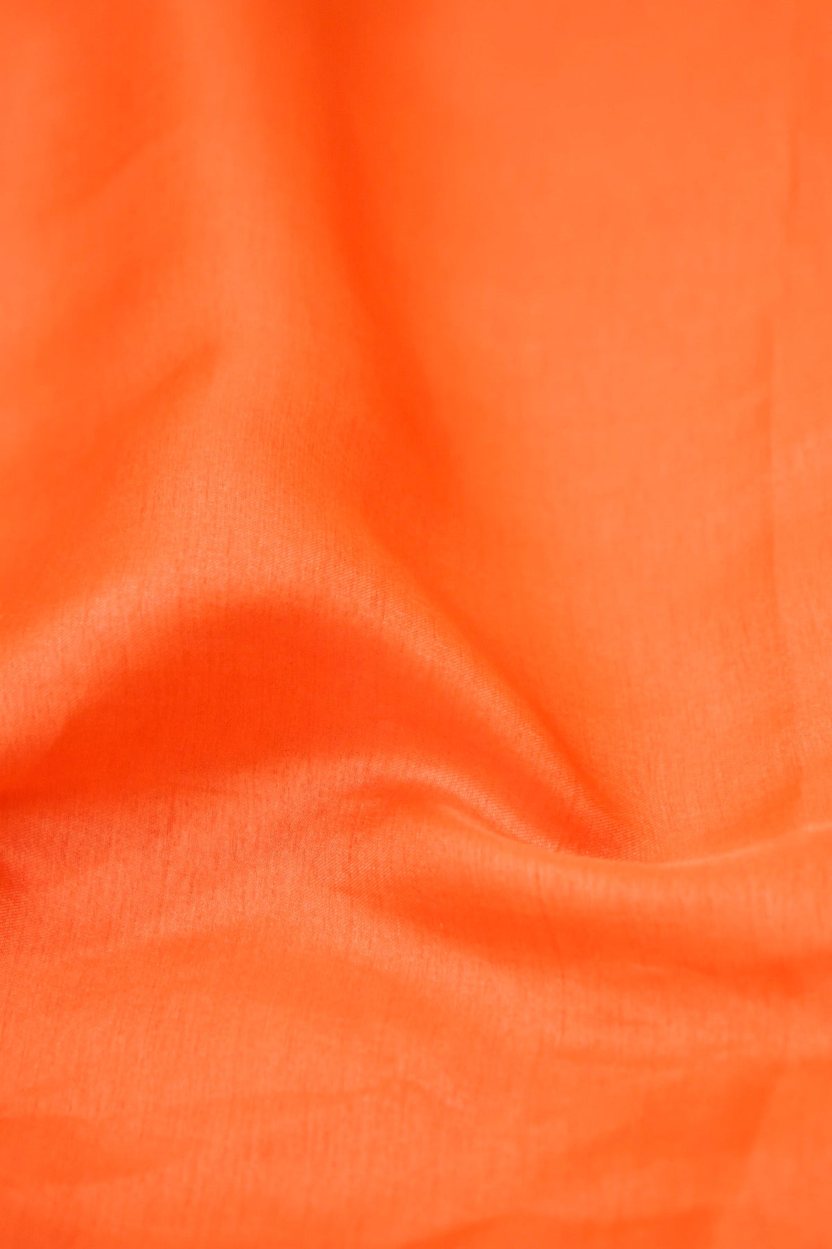 Peach-Orange Banarasi Cotton Saree with Floral Embroidery