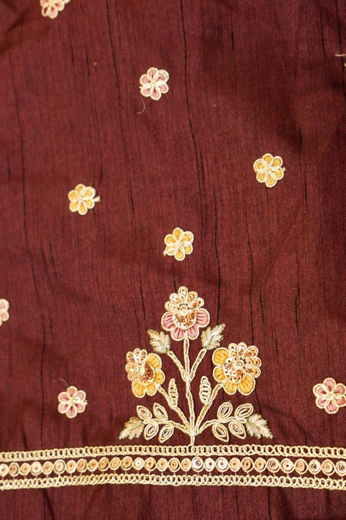 Rose Gold Bloom Embroidered Designer Saree