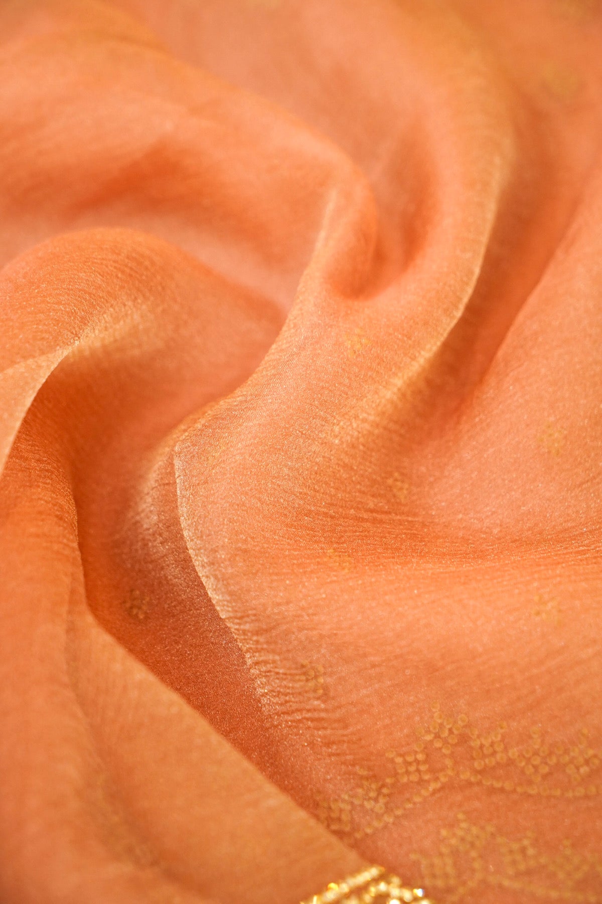 Rose Gold Designer Saree with Crystal Border