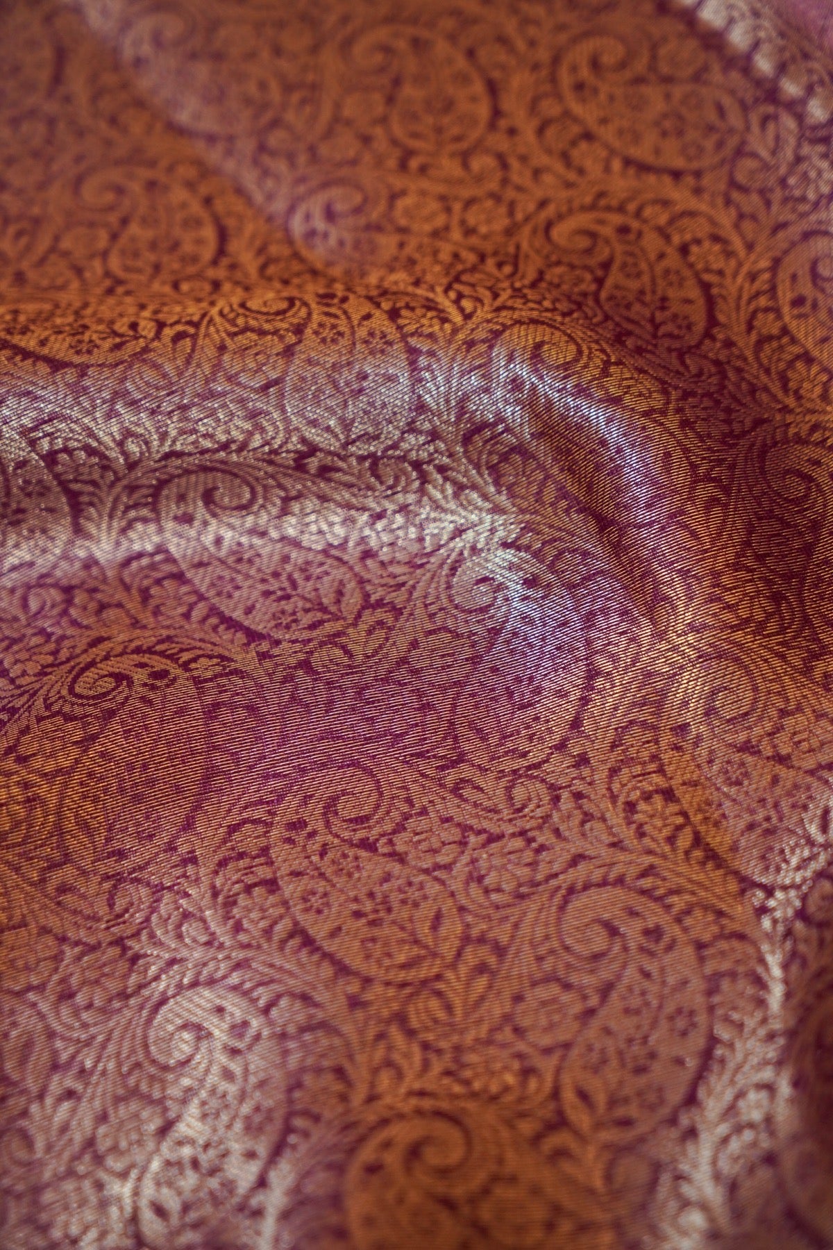 Purple and Magenta Worm Silk Saree with Gold Zari Detailing