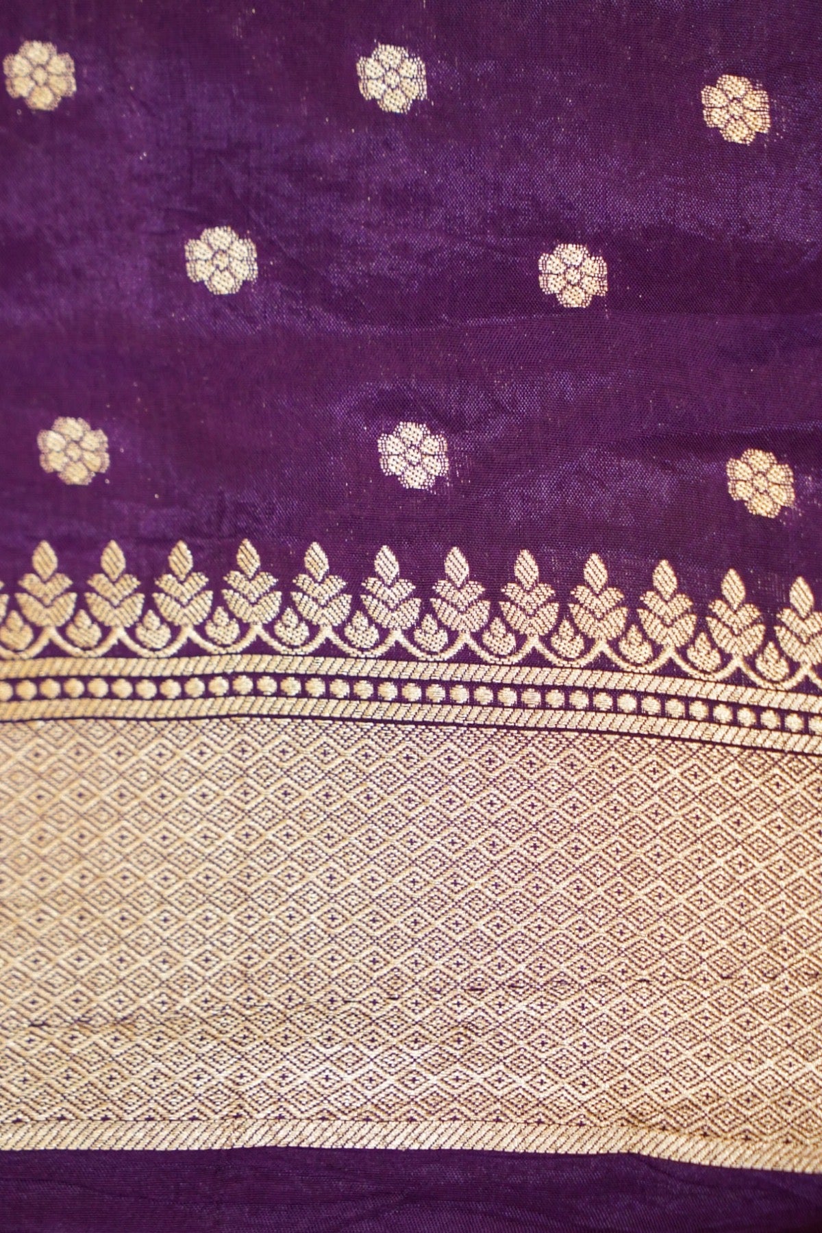Deep Blue Tissue Silk Saree with Artistic Floral Border