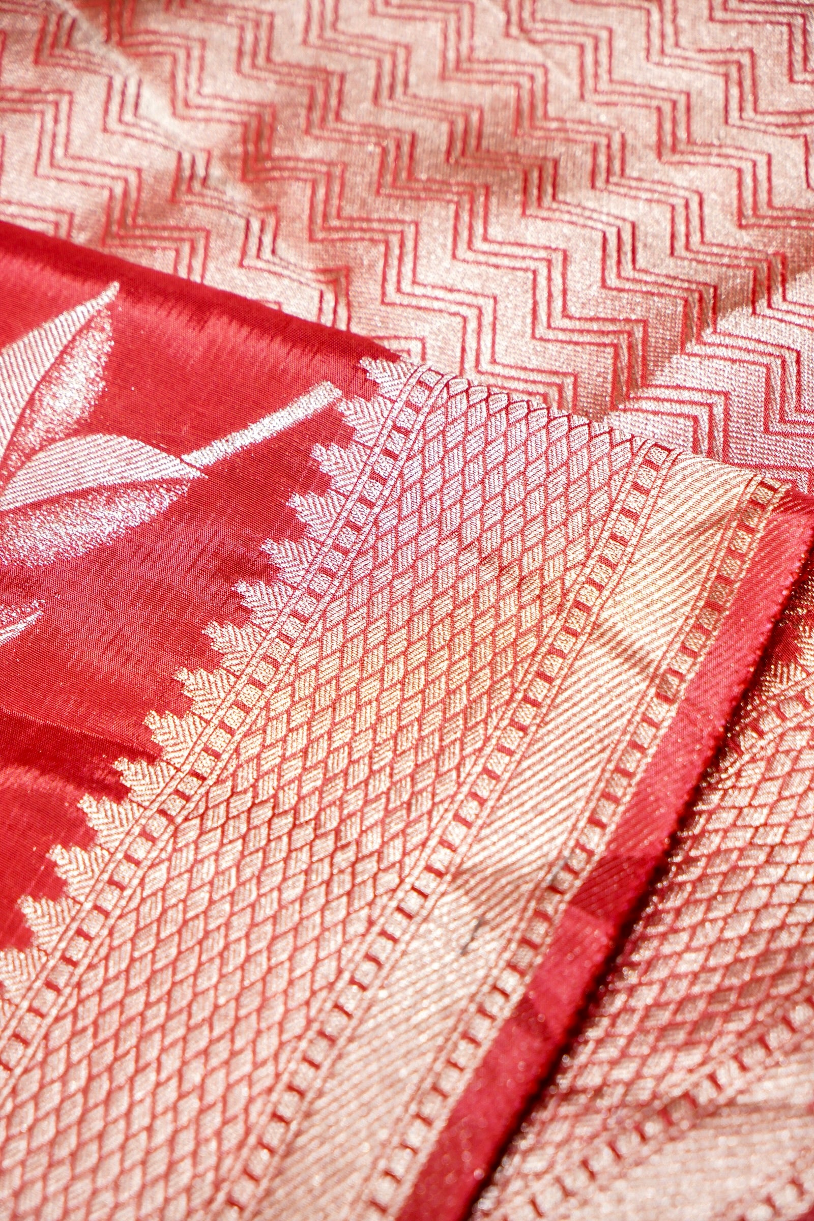 Blush Pink Crepe Silk Saree with Ruby Red Border