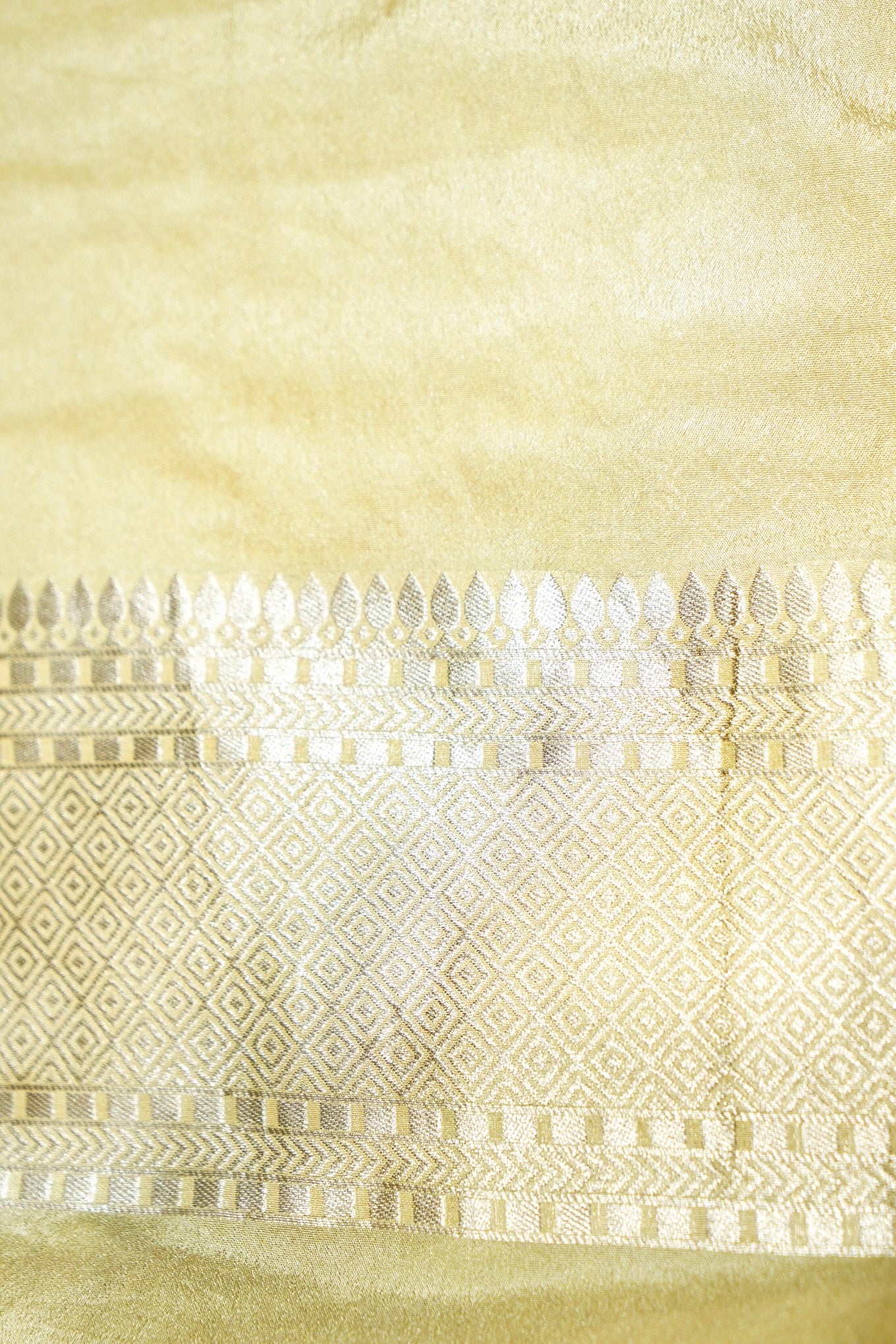 Royal Blue Bell Motifs Crepe Georgette Silk Saree with Champagne Border