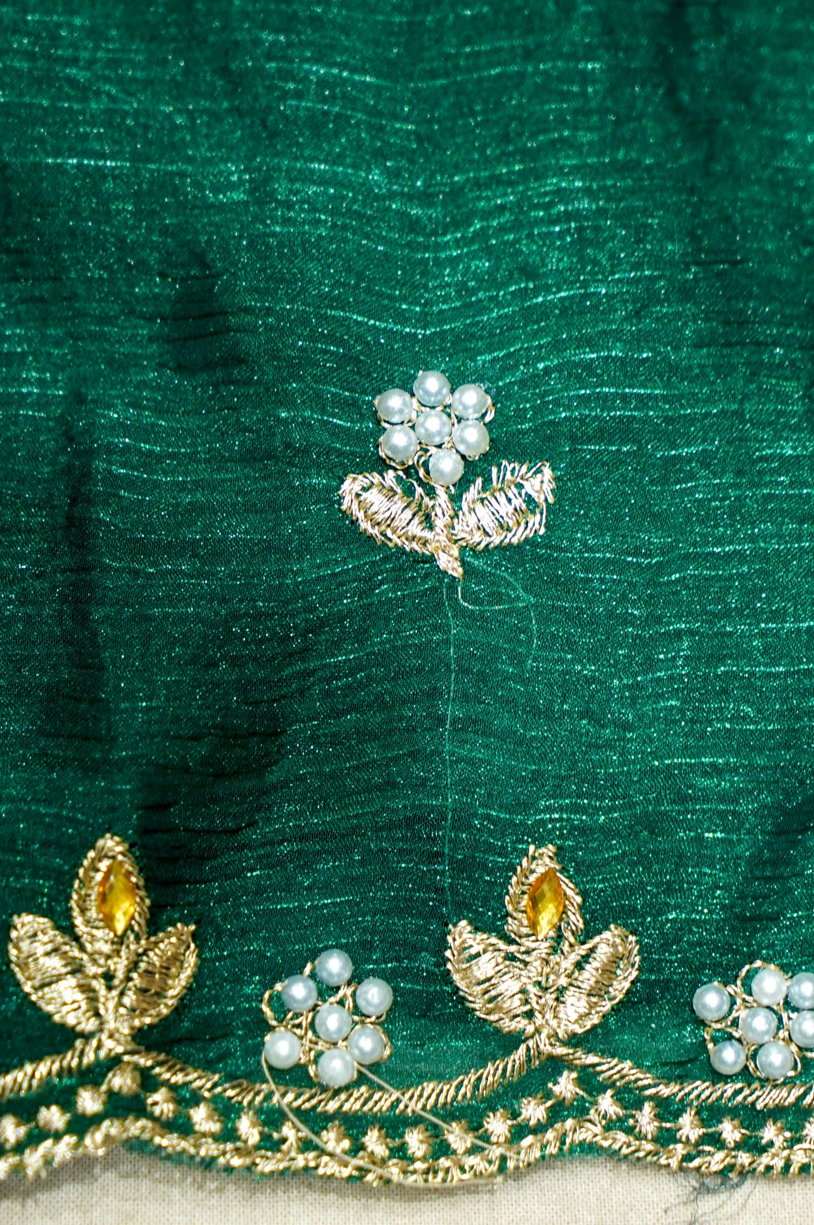Purple Designer Chiffon Tissue Silk Saree with Contrast Green Blouse