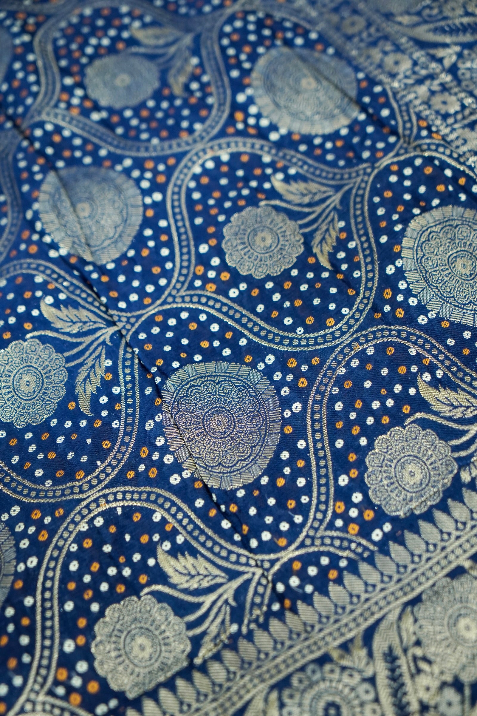 Midnight Navy Blue Banarasi Georgette Saree