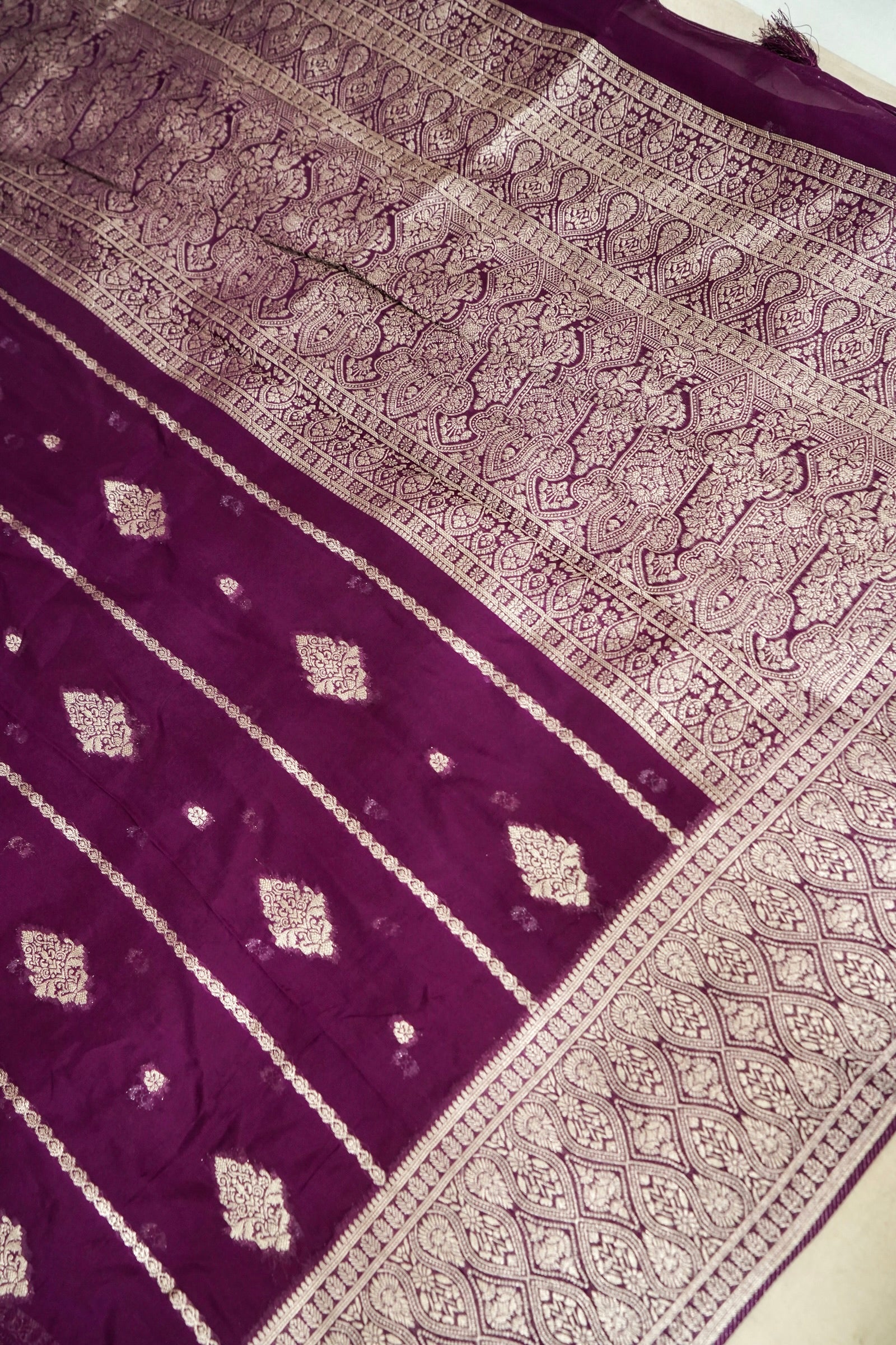 Magenta Purple Banarasi Georgette Saree