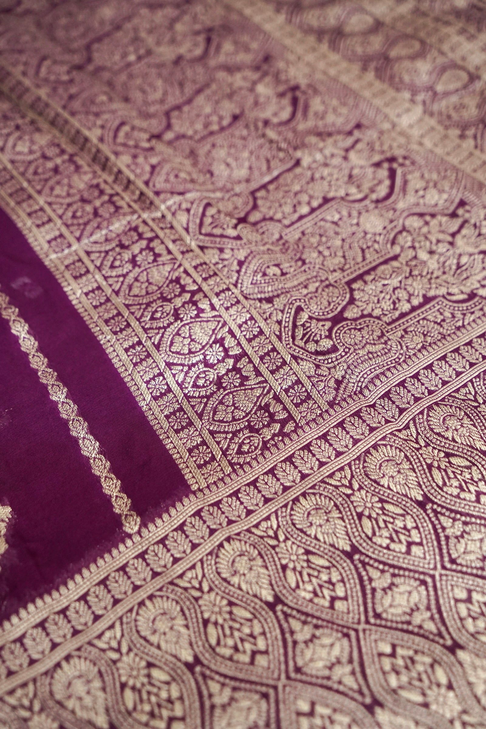 Magenta Purple Banarasi Georgette Saree