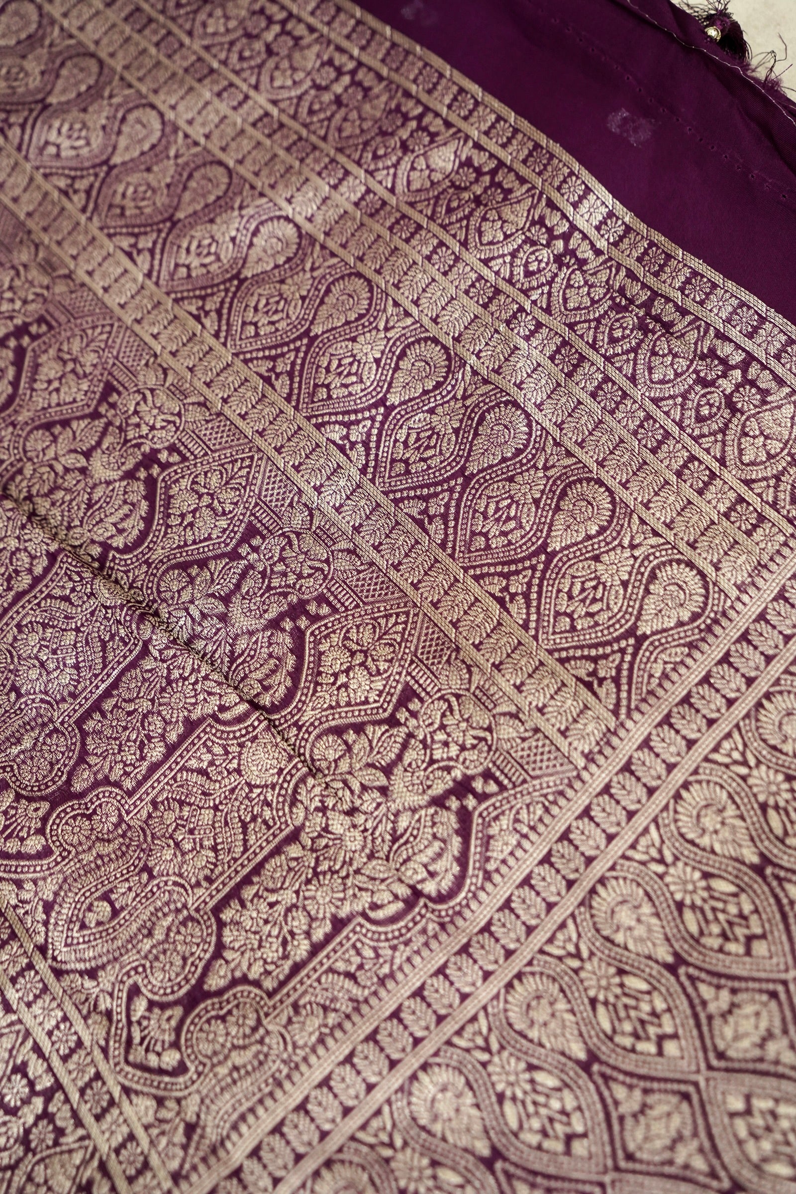 Magenta Purple Banarasi Georgette Saree