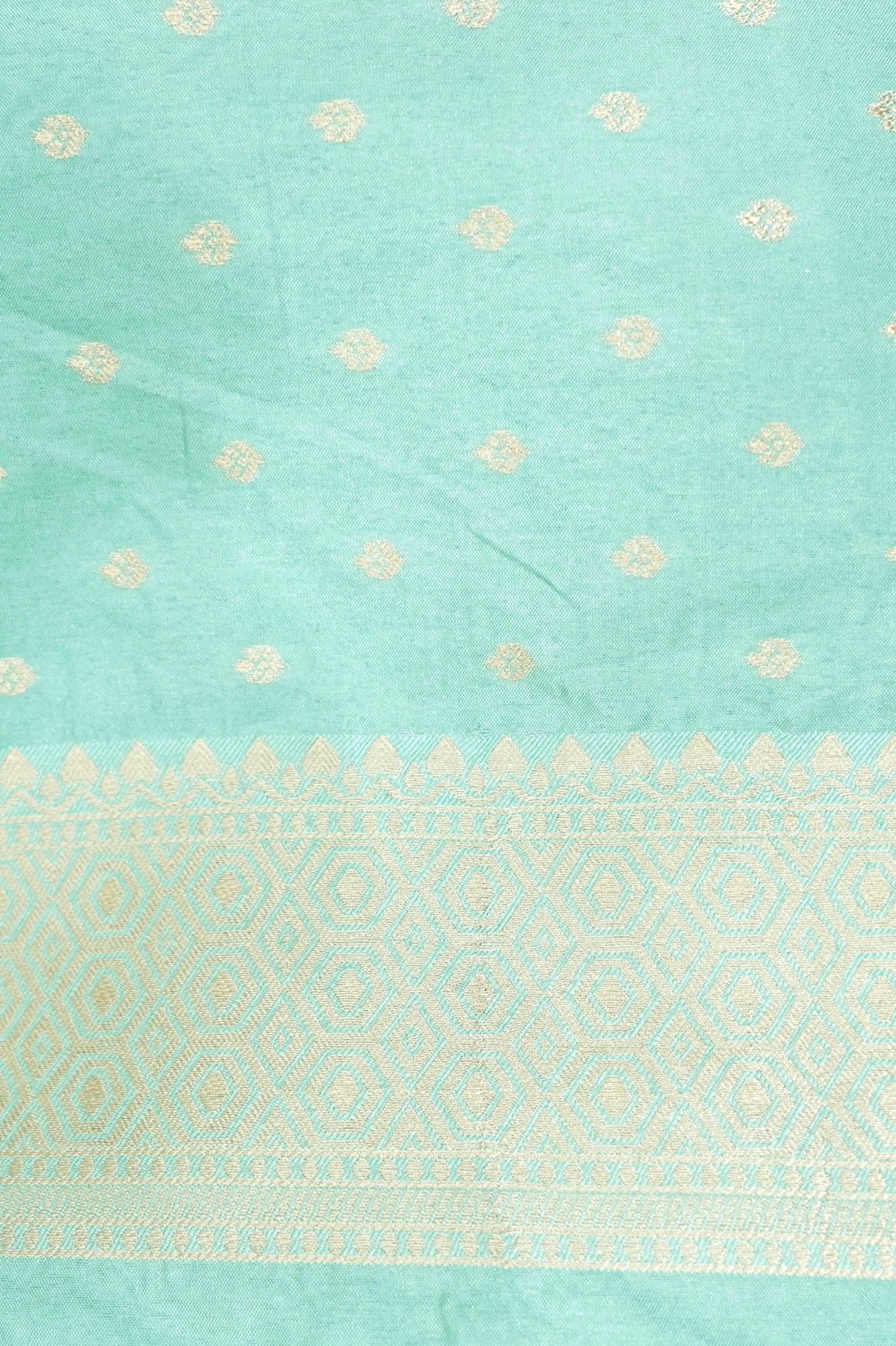 Dual Tone Emerald Green & Mint Dola Silk Saree