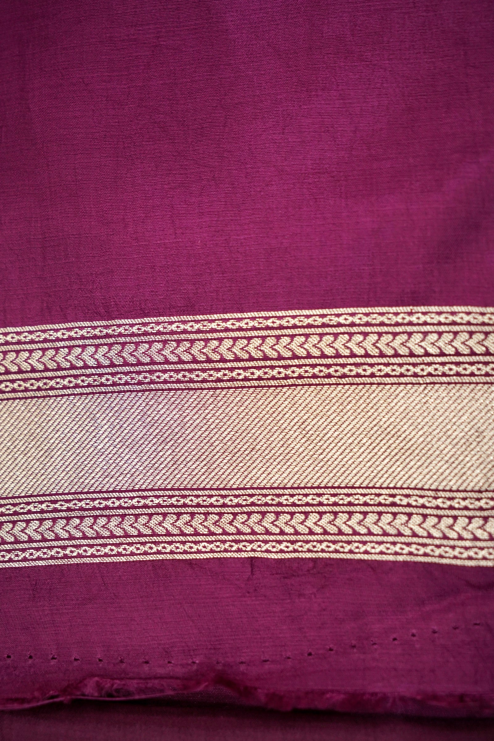 Dual Tone Cobalt Blue and Wine Pure Mashru Silk Saree