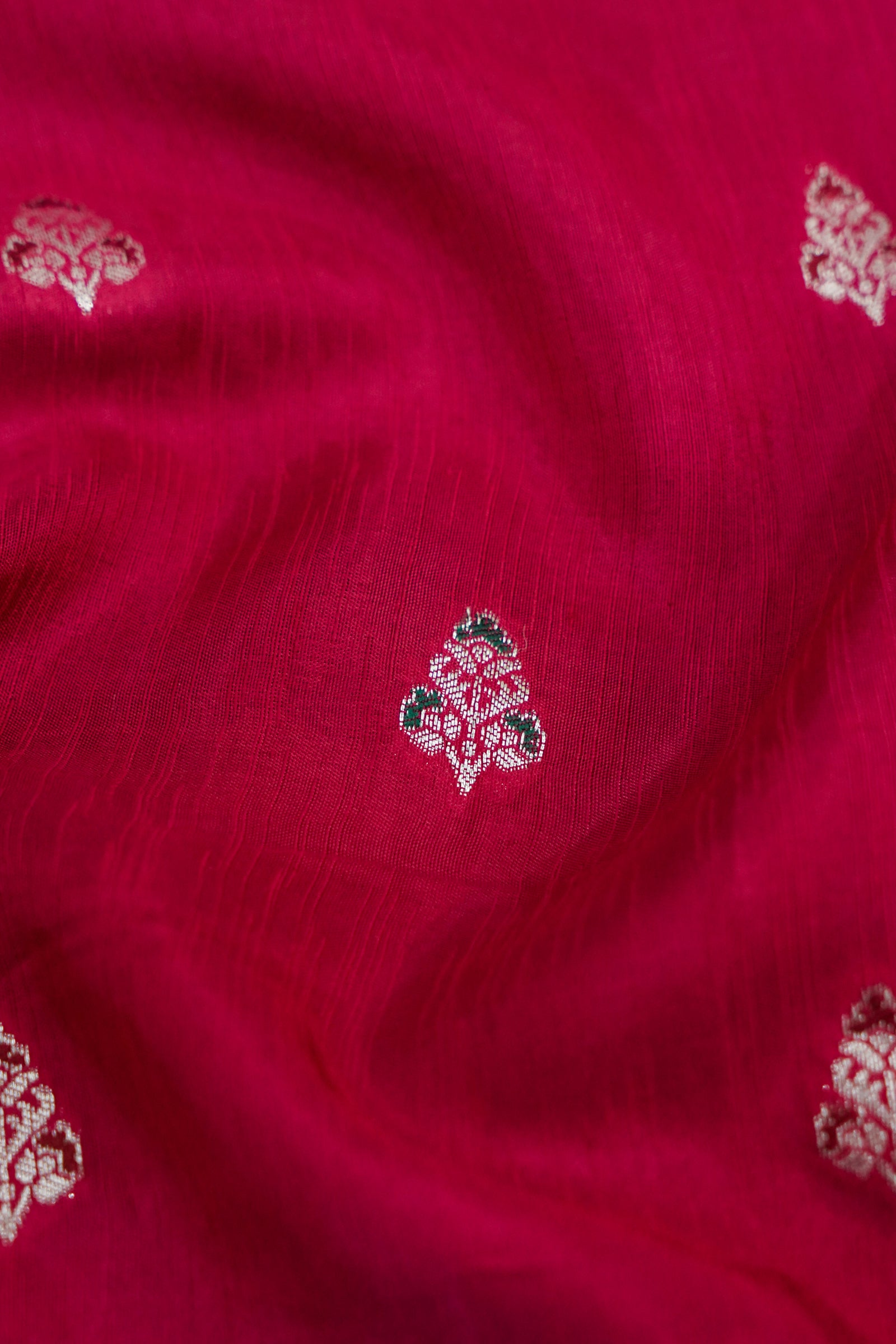 Hot Pink & Royal Navy Blue Dupion Silk Banarasi Saree