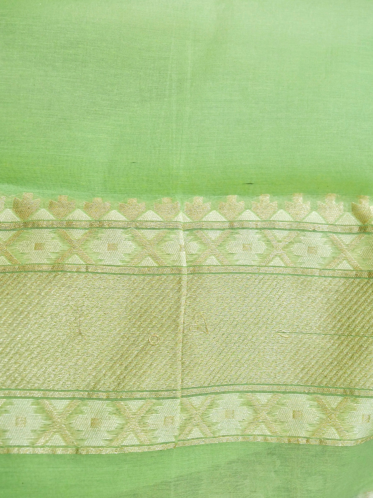 Mint Green Jamdhani-Style Saree with Intricate Floral Motifs