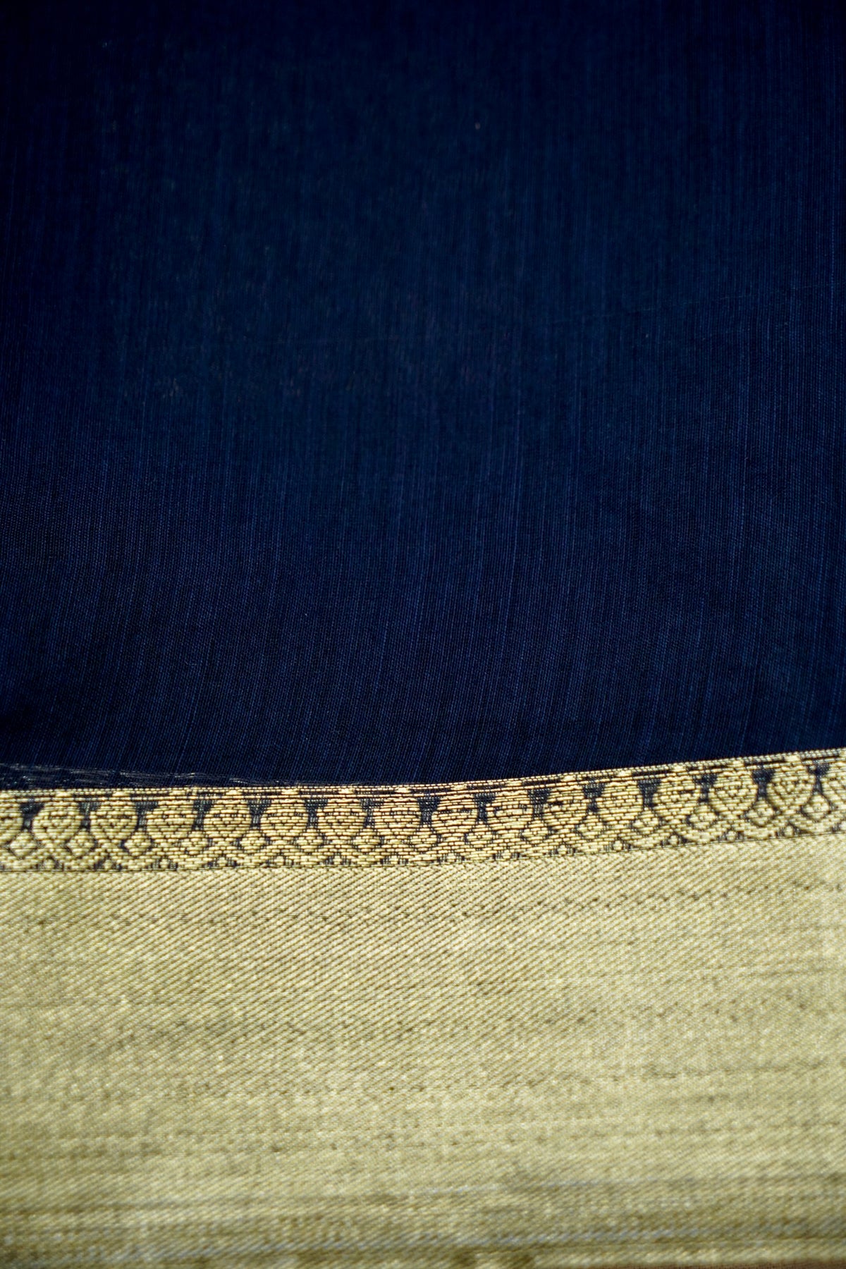 Suvarna - Peacock Teal Maheshwari Silk Saree with Antique Gold Border