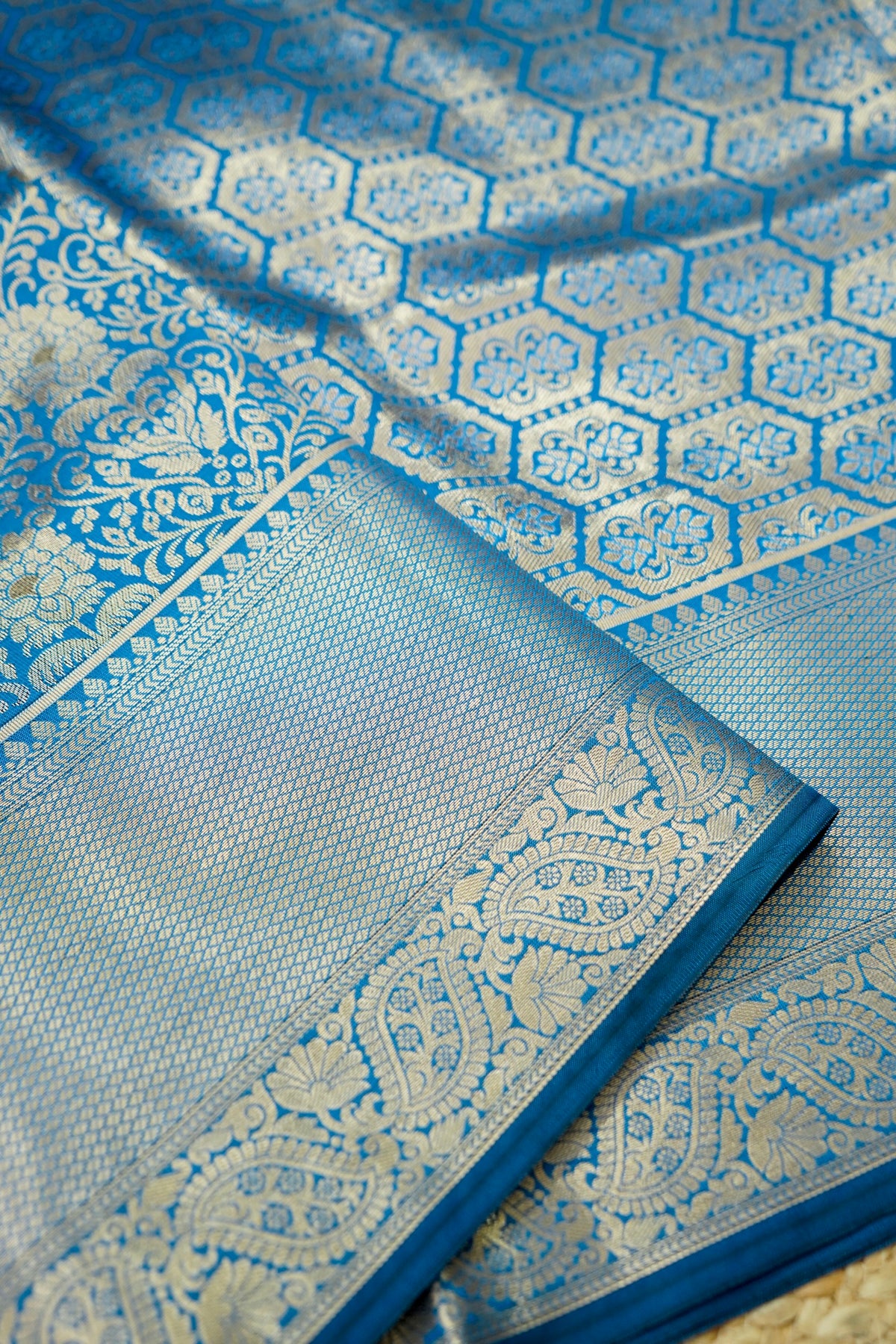 Suvarna - Royal Blue Dharmavaram Tissue Silk Saree