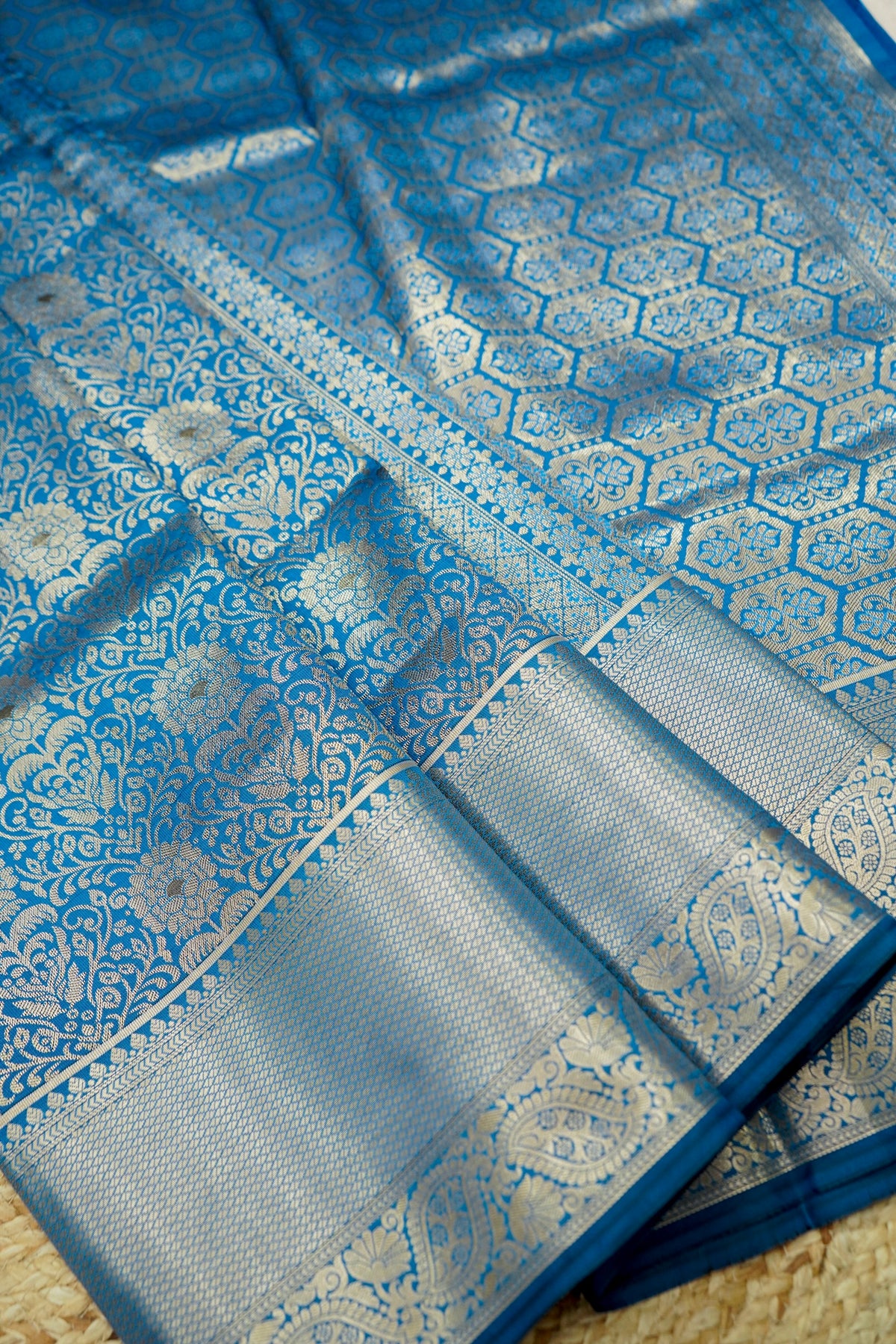 Suvarna - Royal Blue Dharmavaram Tissue Silk Saree