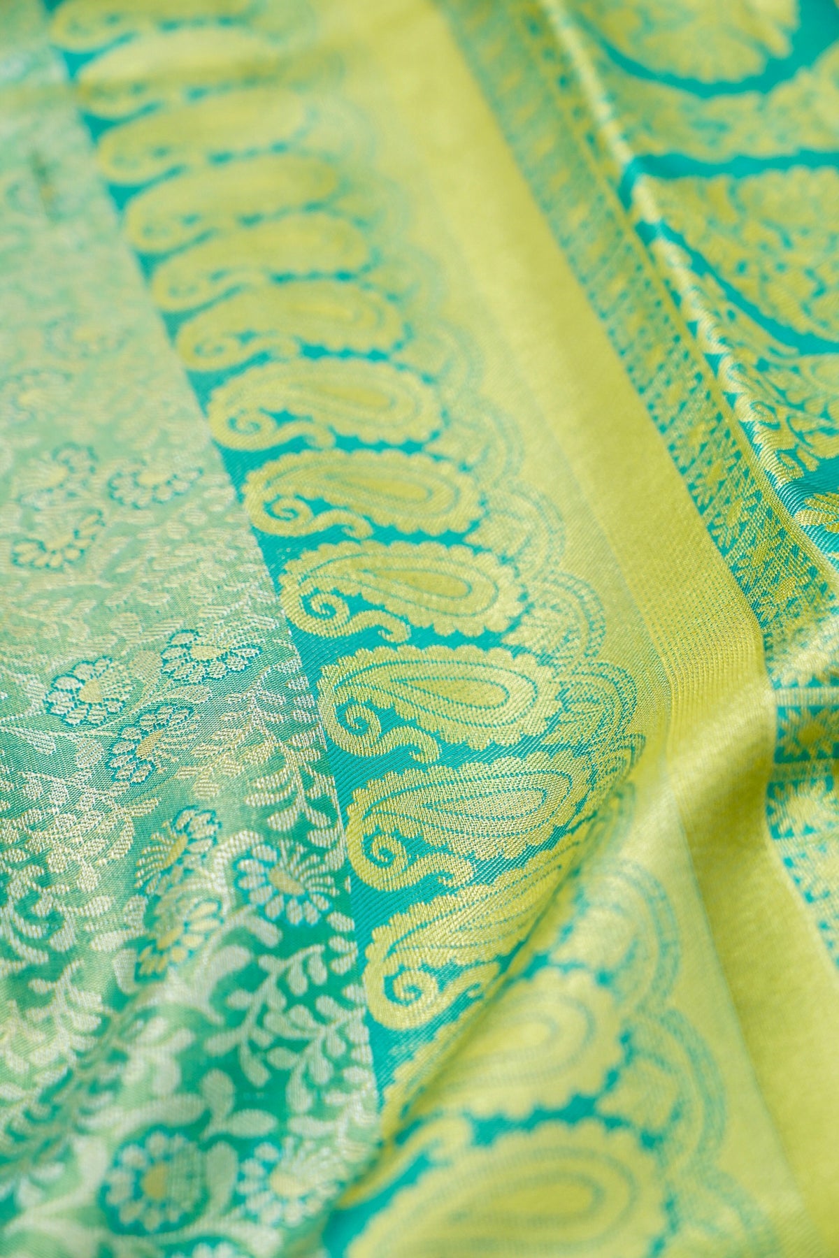 Suvarna - Mint Green Dharmavaram Tissue Silk Saree