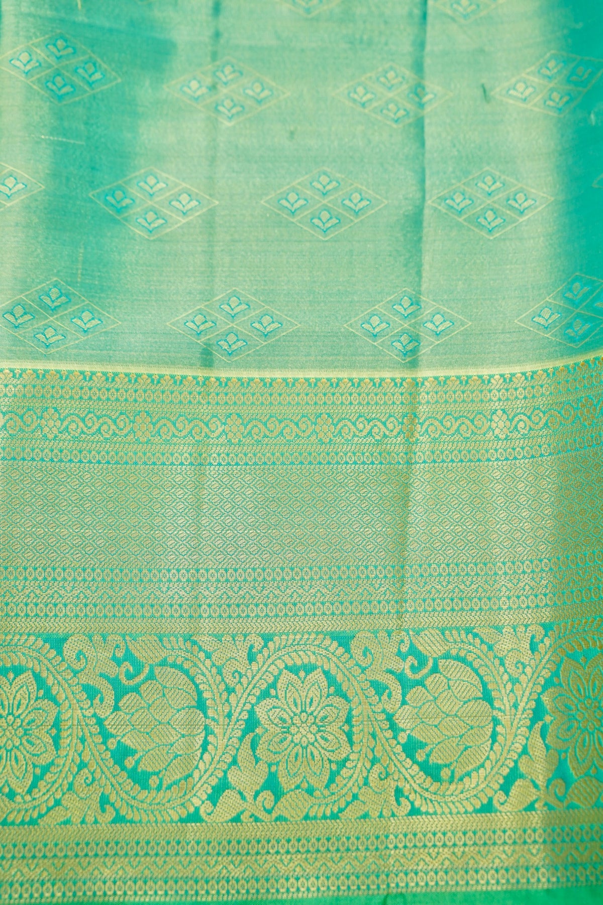 Suvarna - Mint Green Dharmavaram Tissue Silk Saree