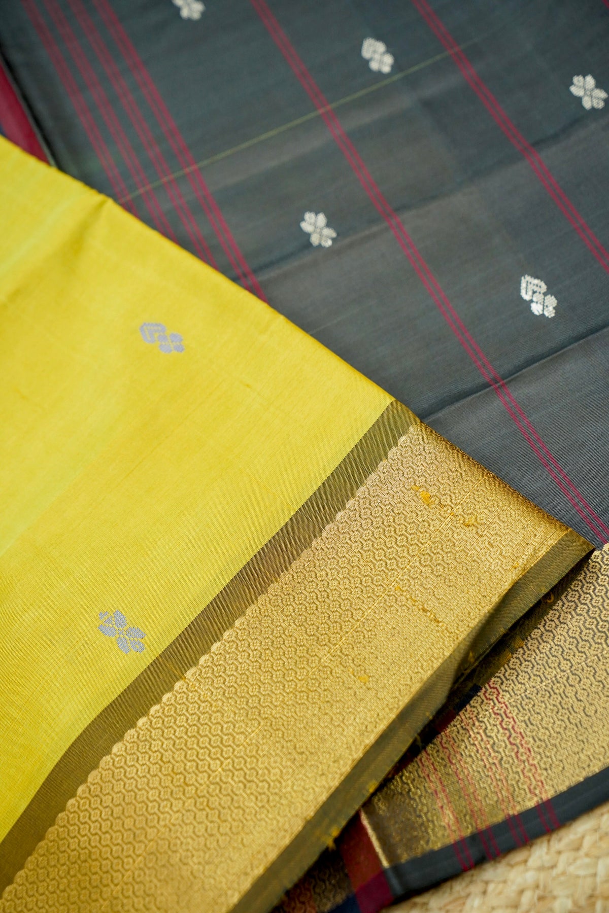Suvarna - Mustard Yellow Maheshwari Silk Saree