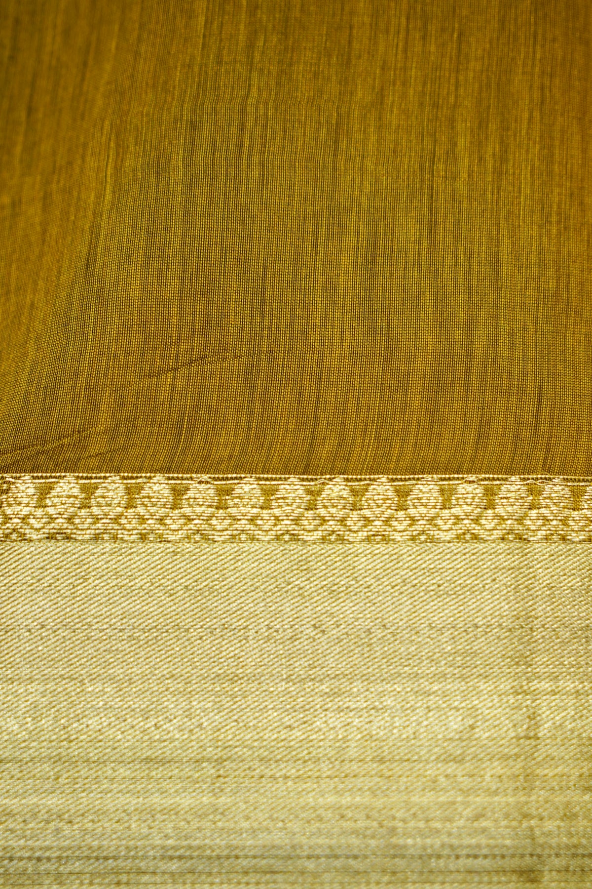 Suvarna - Dark Maroon Red Maheshwari Silk Saree with Antique Gold Border