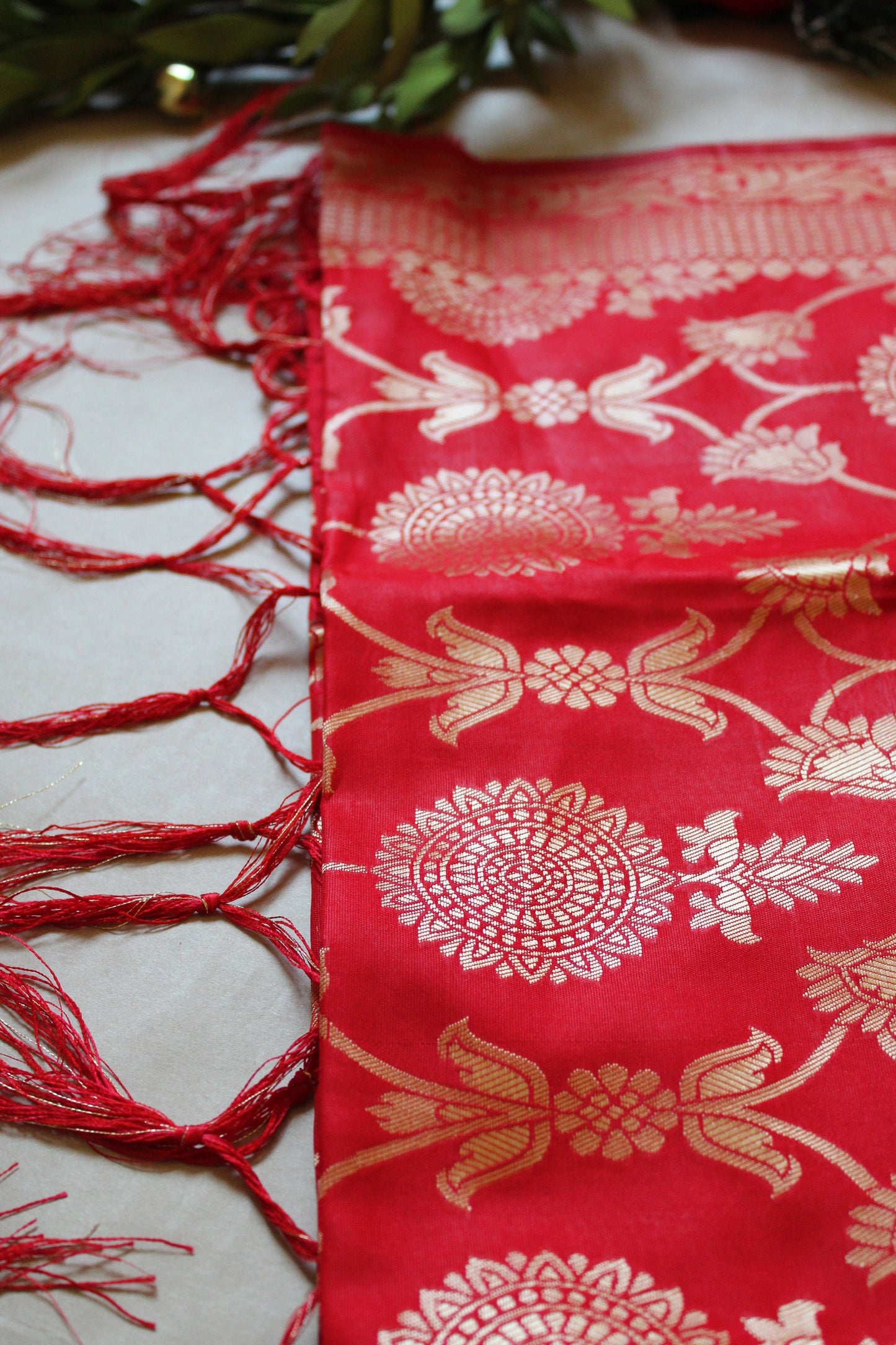 Banarasi Silk Red Bridal Dupatta