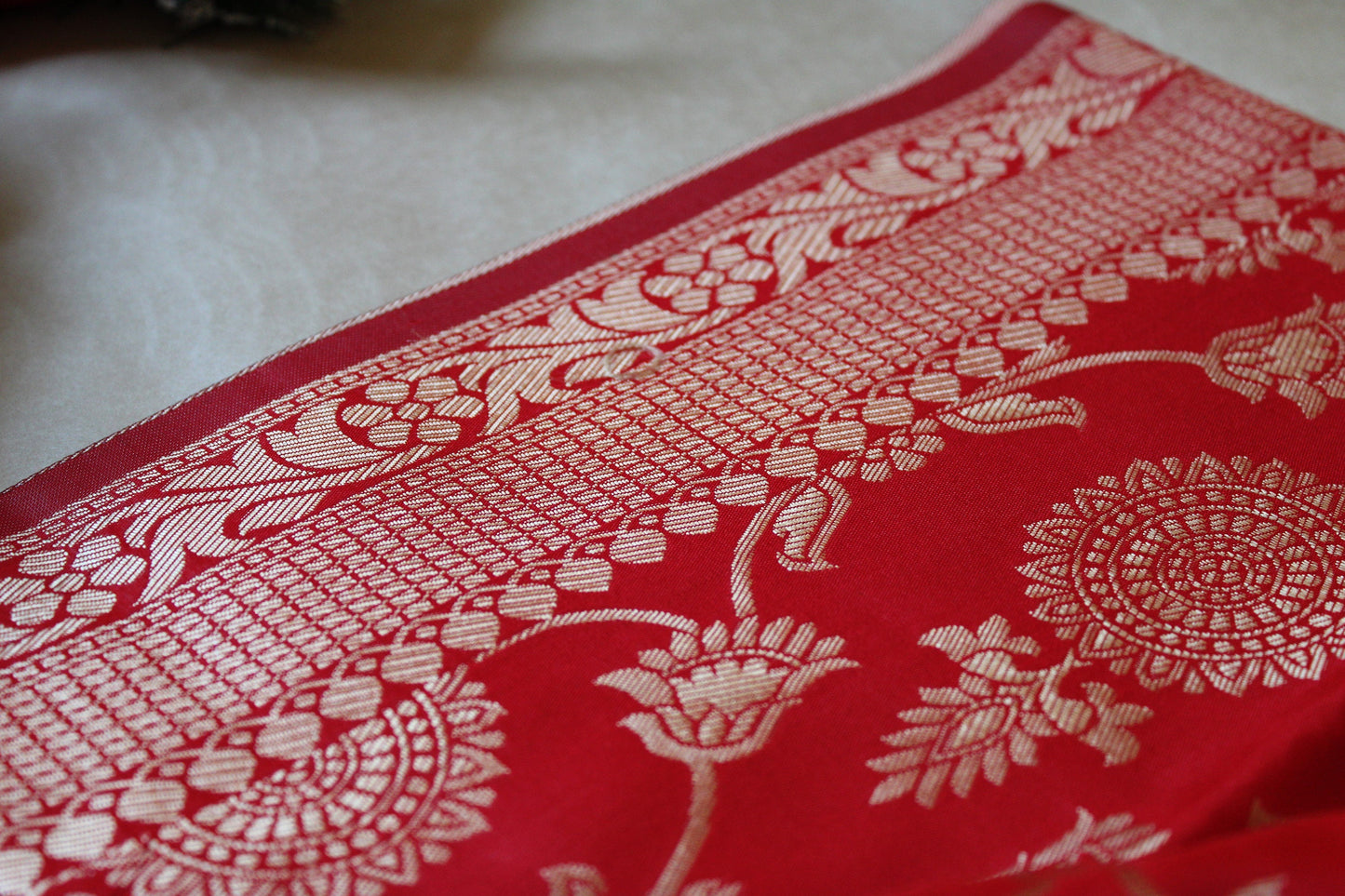 Banarasi Silk Red Bridal Dupatta