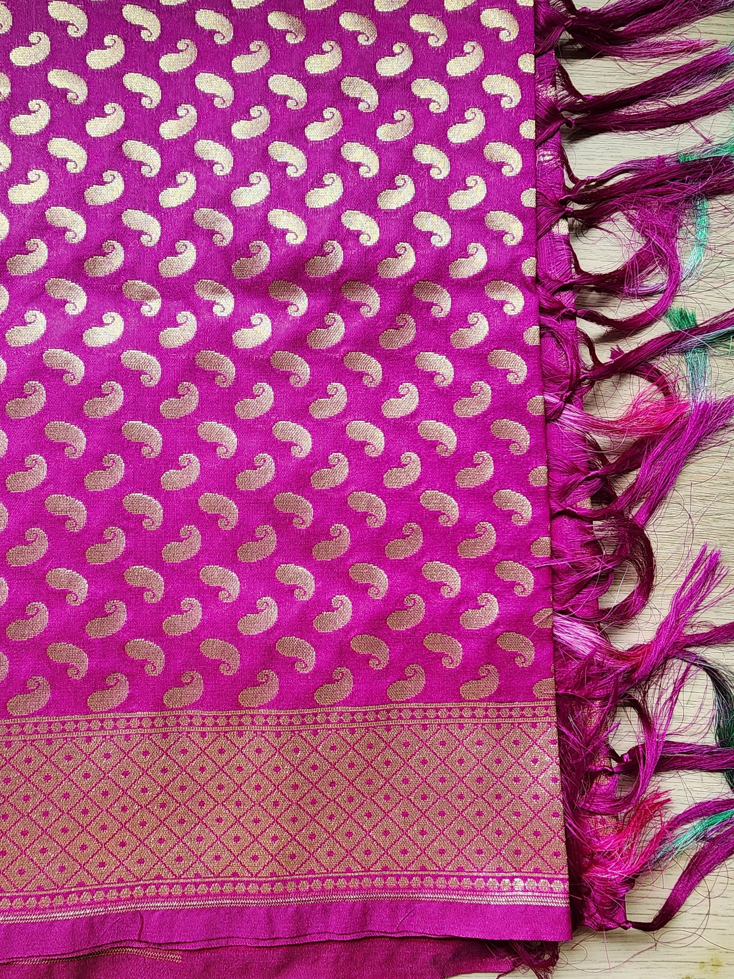 Banarasi Silk Purple Color Dupatta with gold handweaving