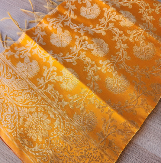 Banarasi Amber Gold Silk Dupatta with gold weaving