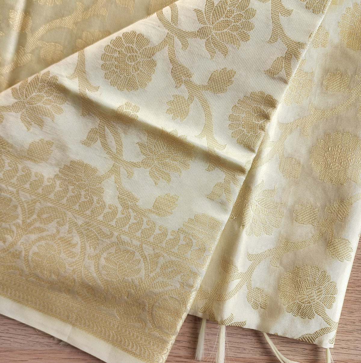 Banarasi Off-White Dupatta with gold handweaving, Indian traditional and Festive designer dupatta, luxurious, soft to touch  dupatta