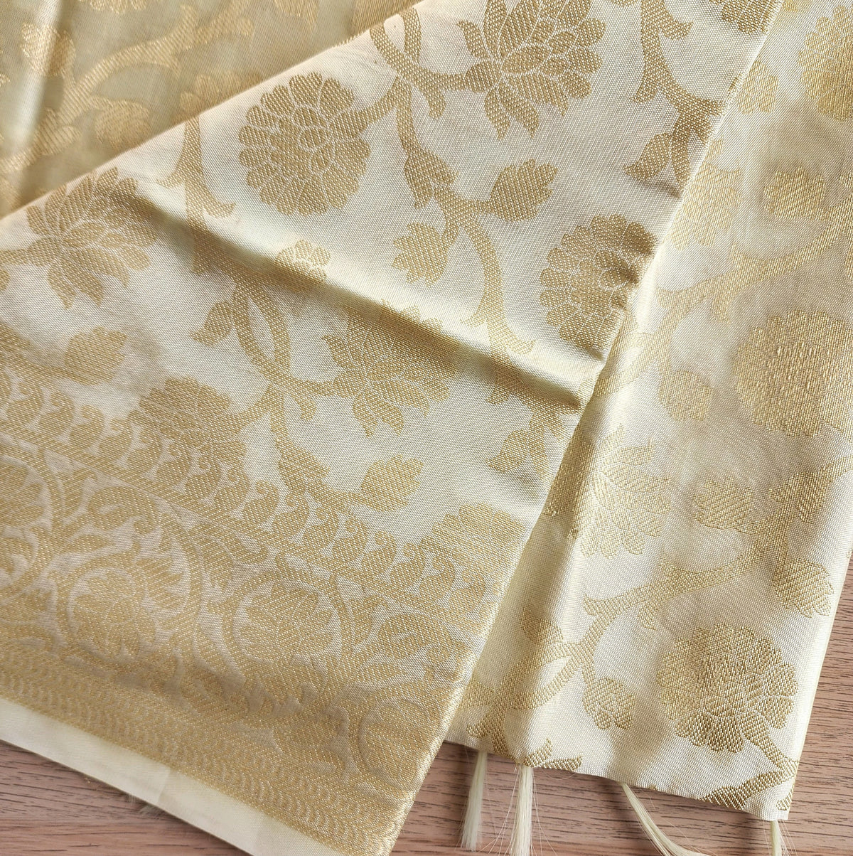 Banarasi Off-White Dupatta with gold handweaving, Indian traditional and Festive designer dupatta, luxurious, soft to touch  dupatta