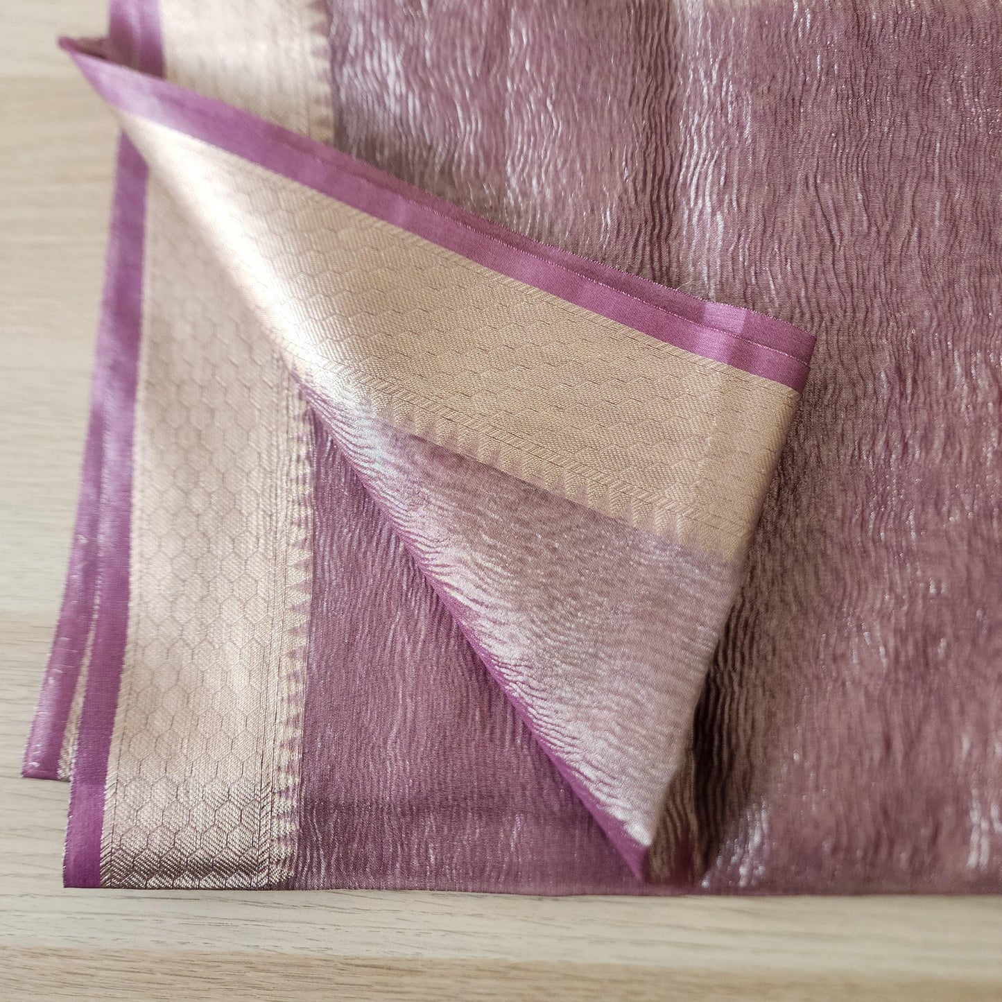 Tissue Silk Mauve Pink Dupatta, Crushed Tissue Indian traditional & Festive wear Dupatta