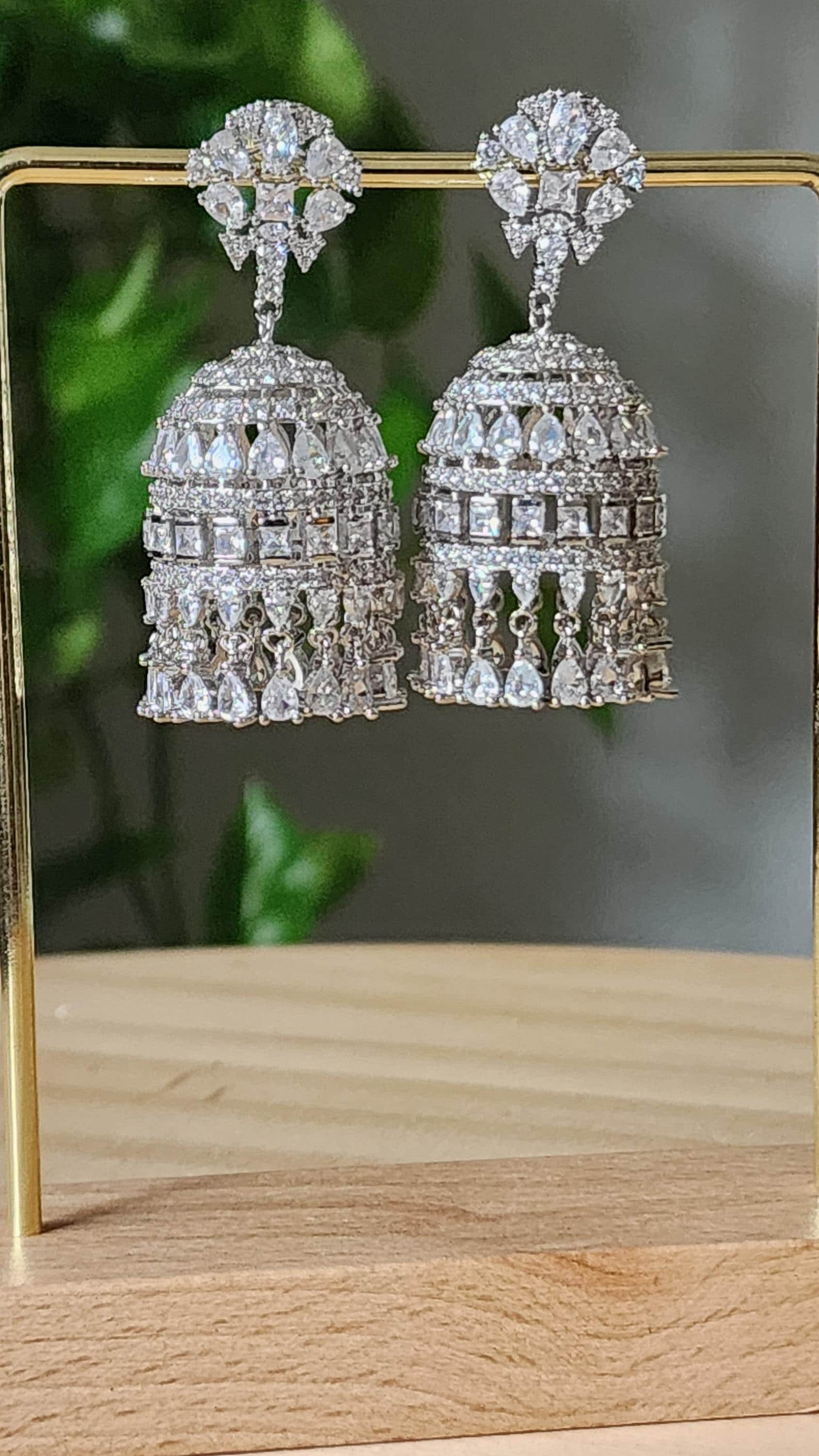 Traditional Style Jhumka Earrings | Cubic Zirconia