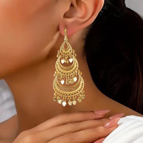 Vintage Style Golden Droplet Earrings