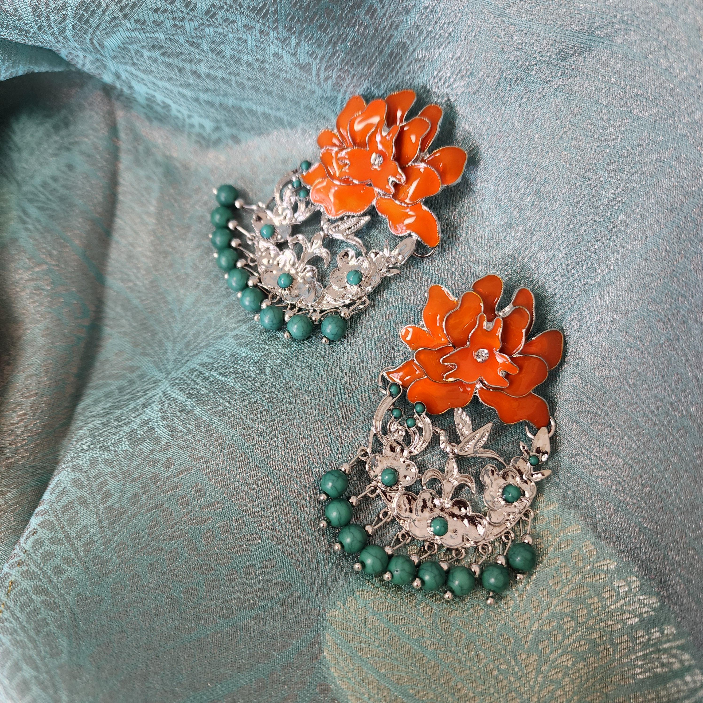 Bohemian Flower Drop Statement Earrings