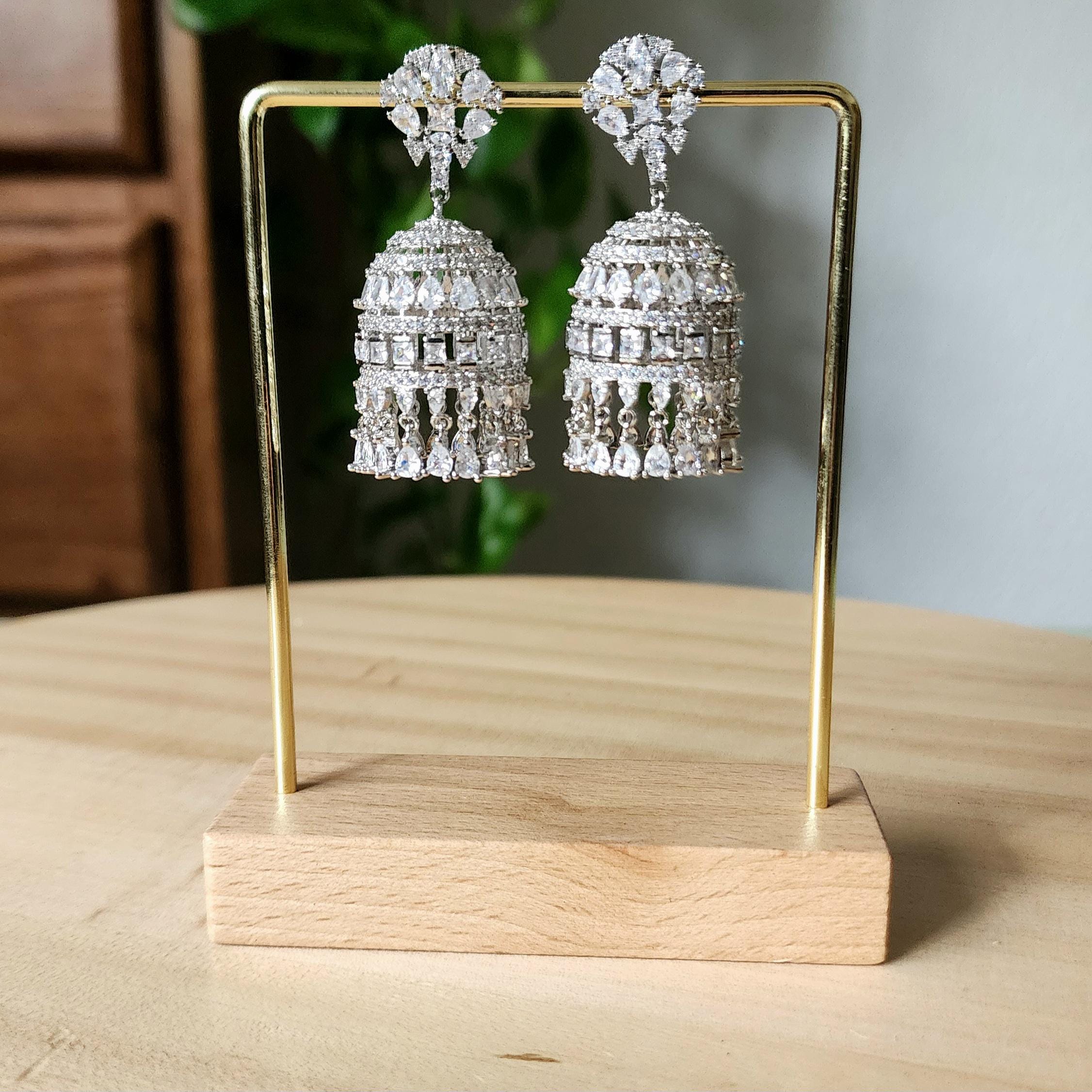 Traditional Style Jhumka Earrings | Cubic Zirconia