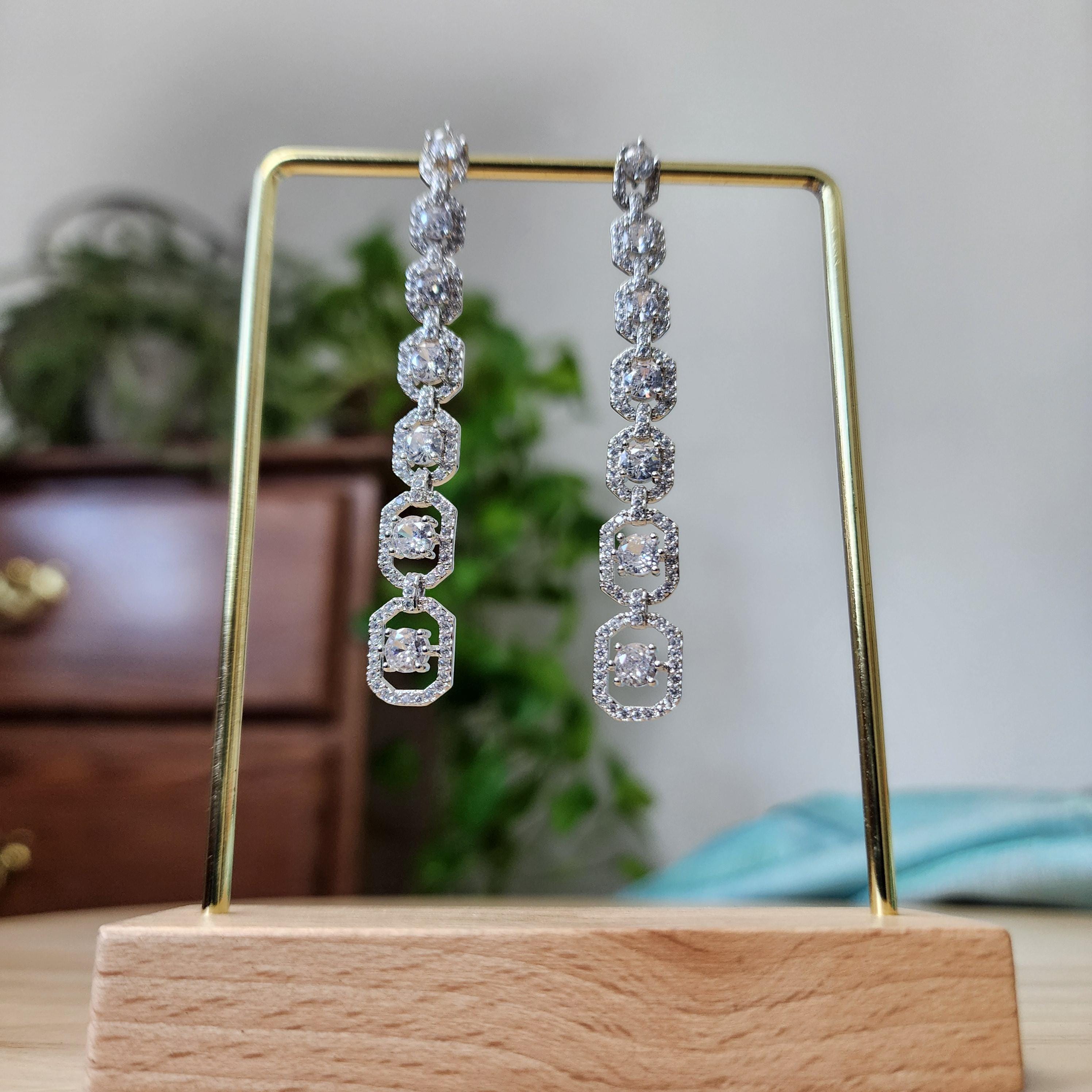 Silver Long Dangle Earrings