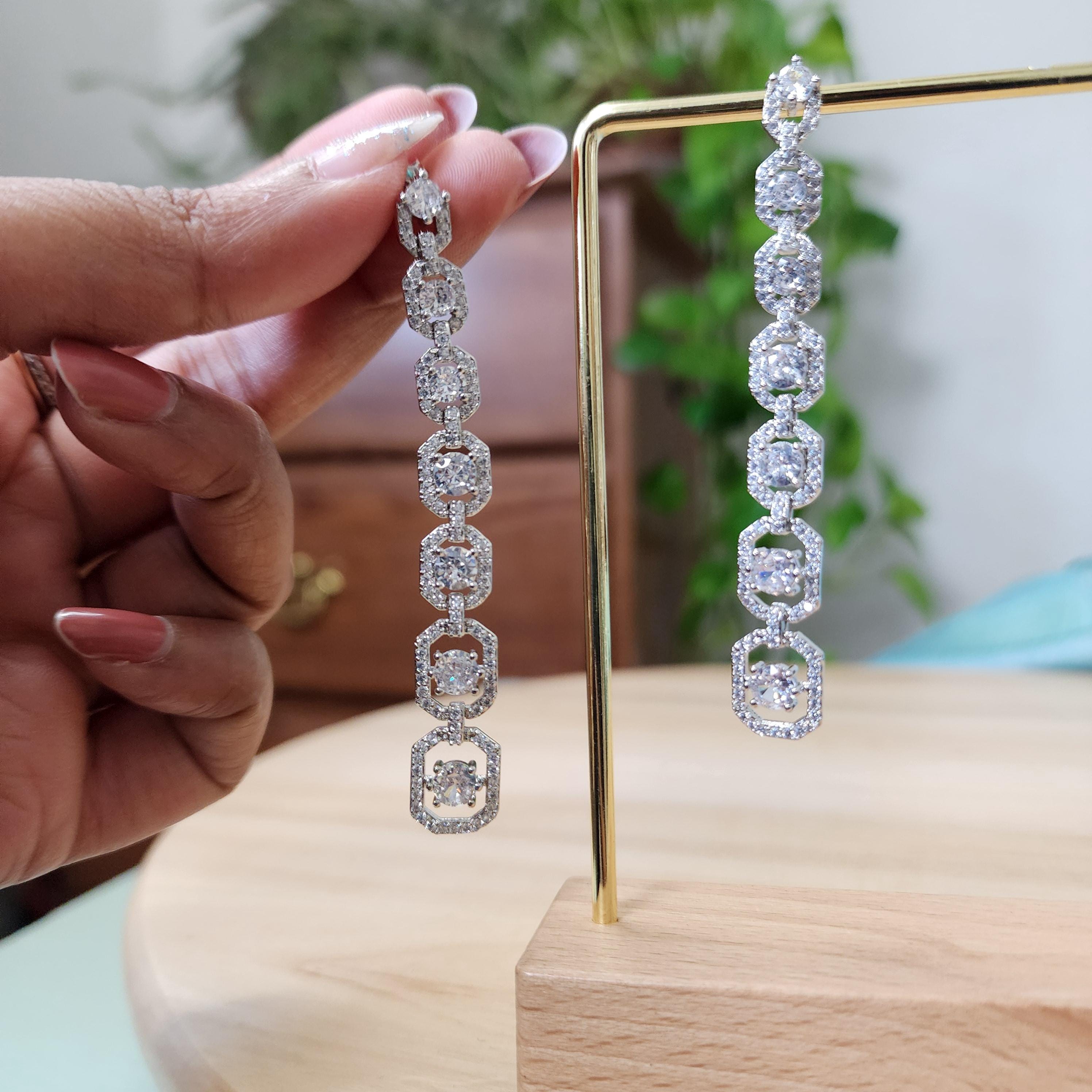 Silver Long Dangle Earrings