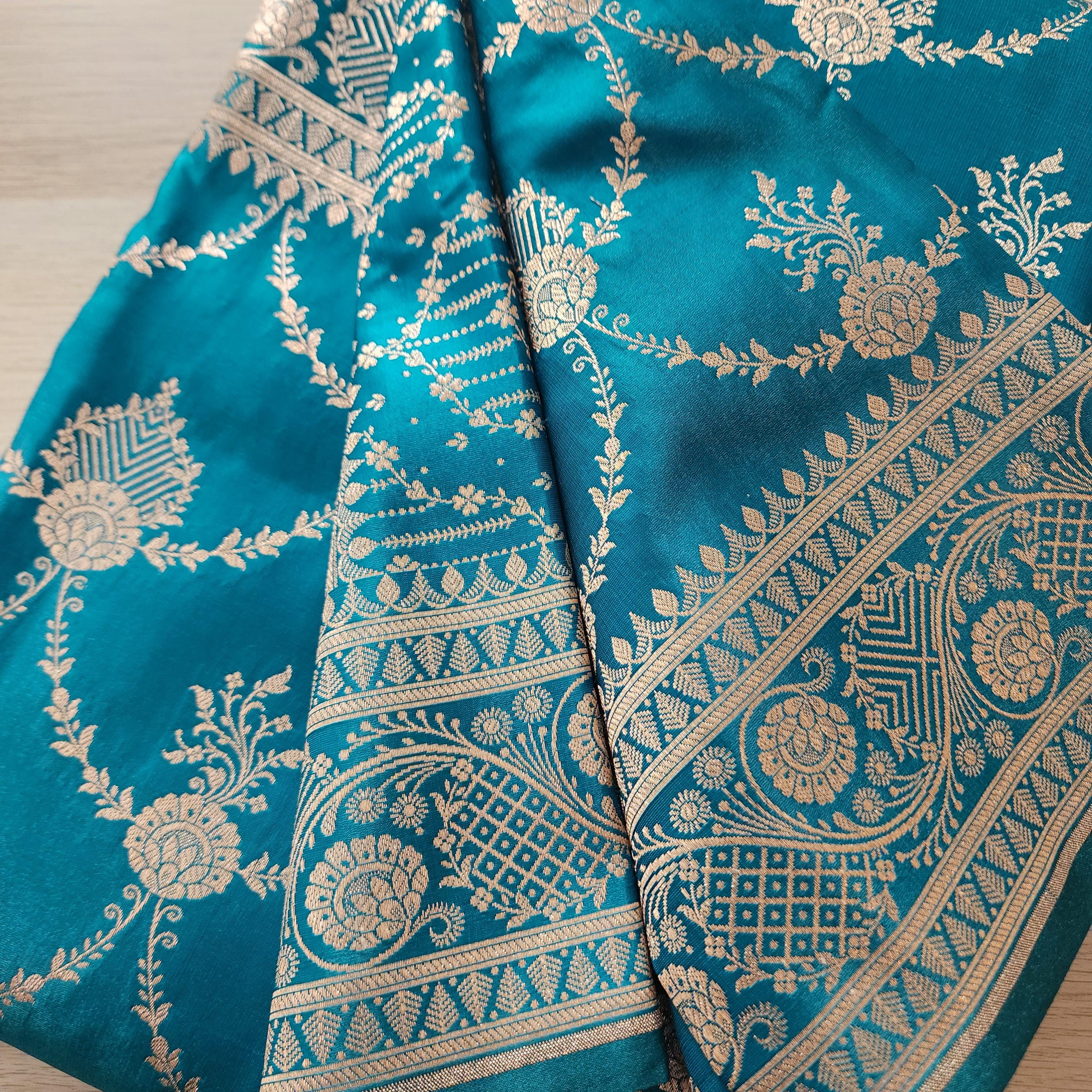 Rich Rama Green, Pure Banarasi Katan Silk Saree with Rich Zari Weaving