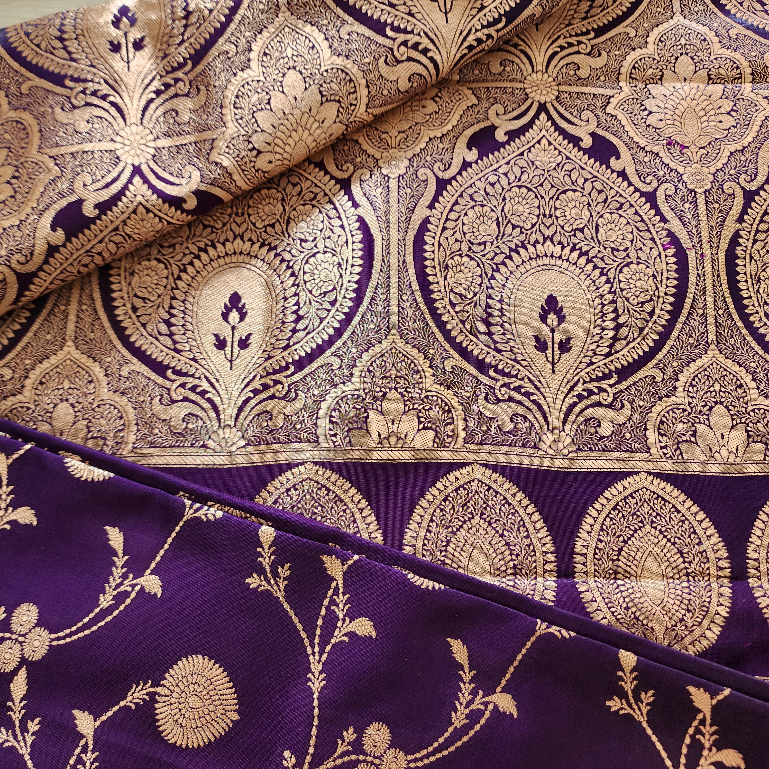 Deep Purple Pure Banarasi Katan Silk Saree with Rich Zari Weaving