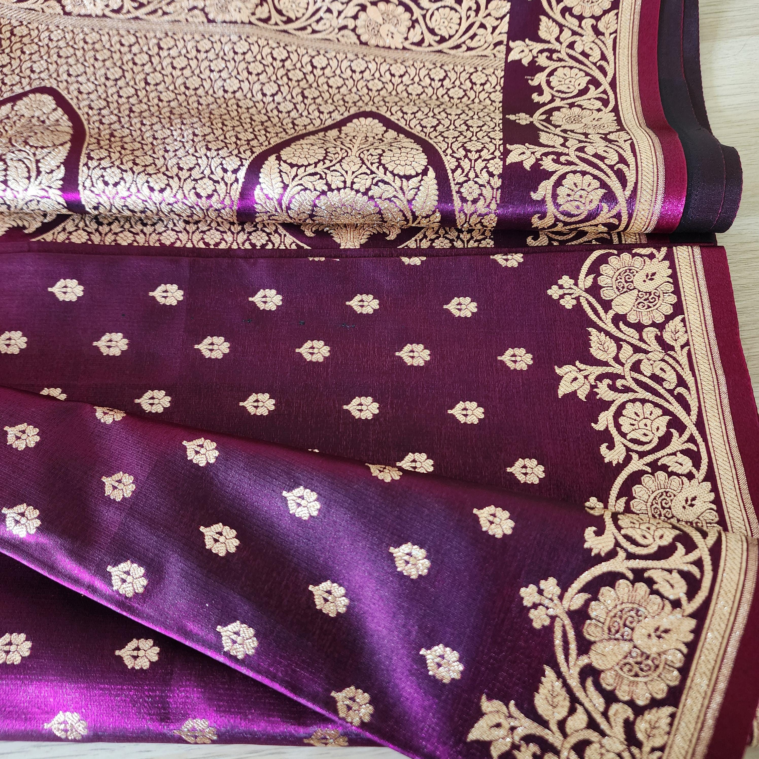 Timeless Deep Purple, Pure Banarasi Katan Silk Saree with Rich Gold & Silver Zari Weaving