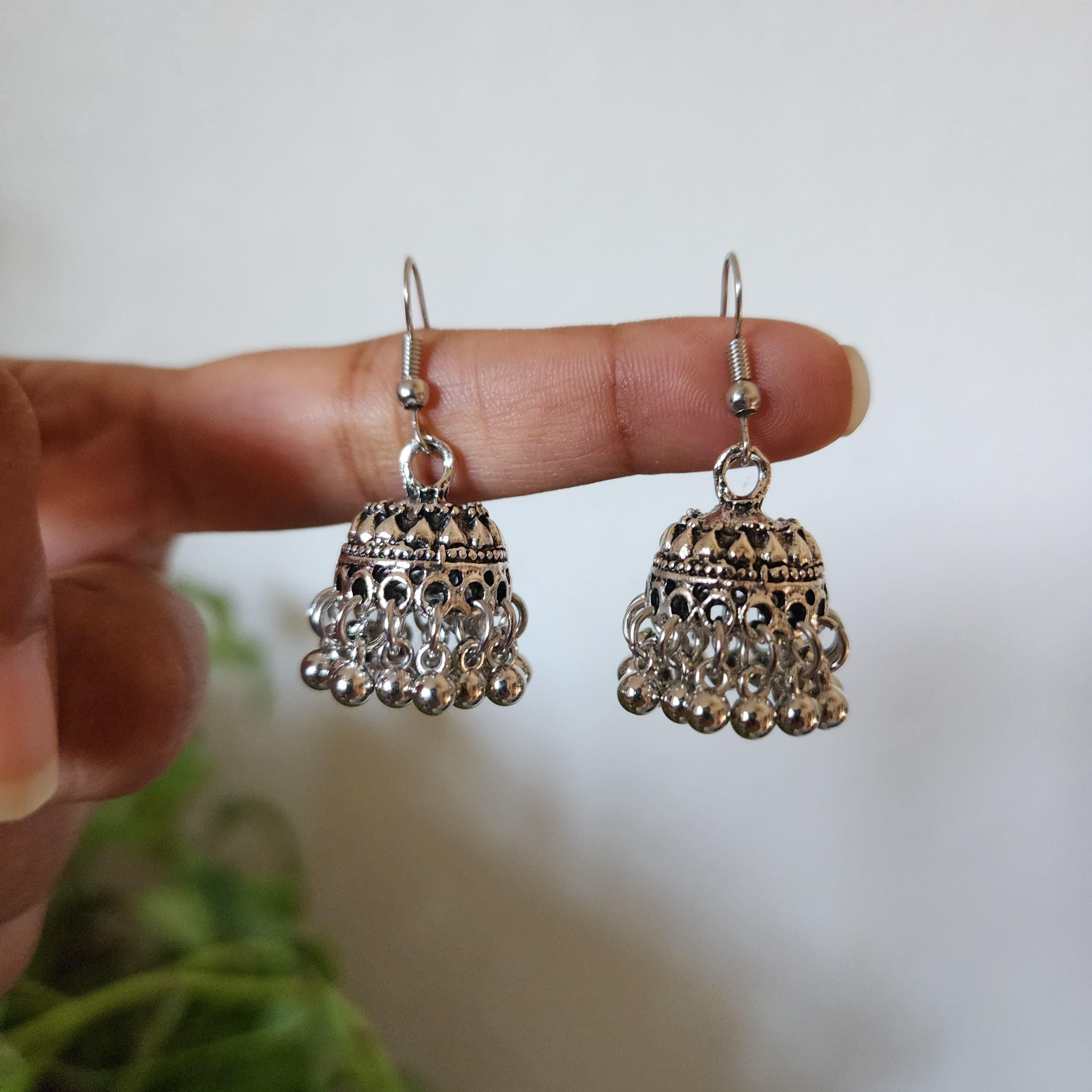 Tiny Gold Jhumka Earrings – Minimal Indian Temple Jewelry