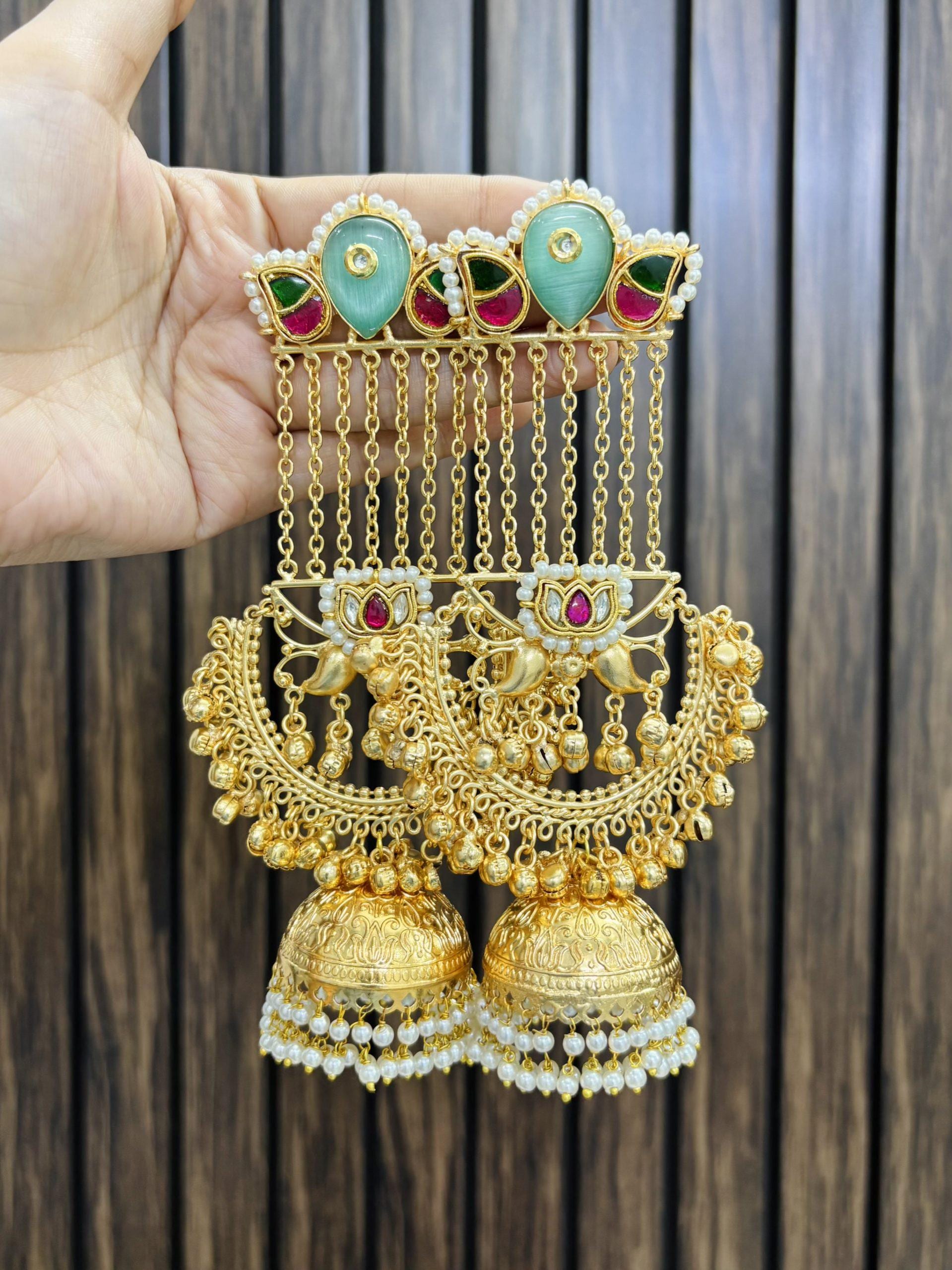 Kashmiri Inspired Brass Earrings | Trendy Boho Jewelry | Handcrafted Traditional Statement Earrings