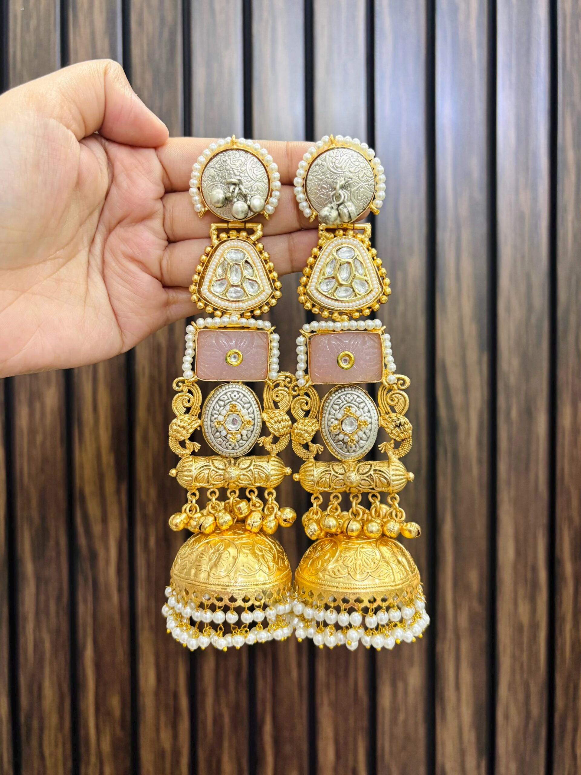 Lightweight Brass Kashmiri Earrings | Festival Dangle Earrings | Boho Indian Jewelry for Women