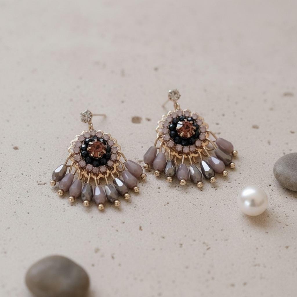 Pink & White Enamel Chandbali Earrings  Festive Bridal Jewelry