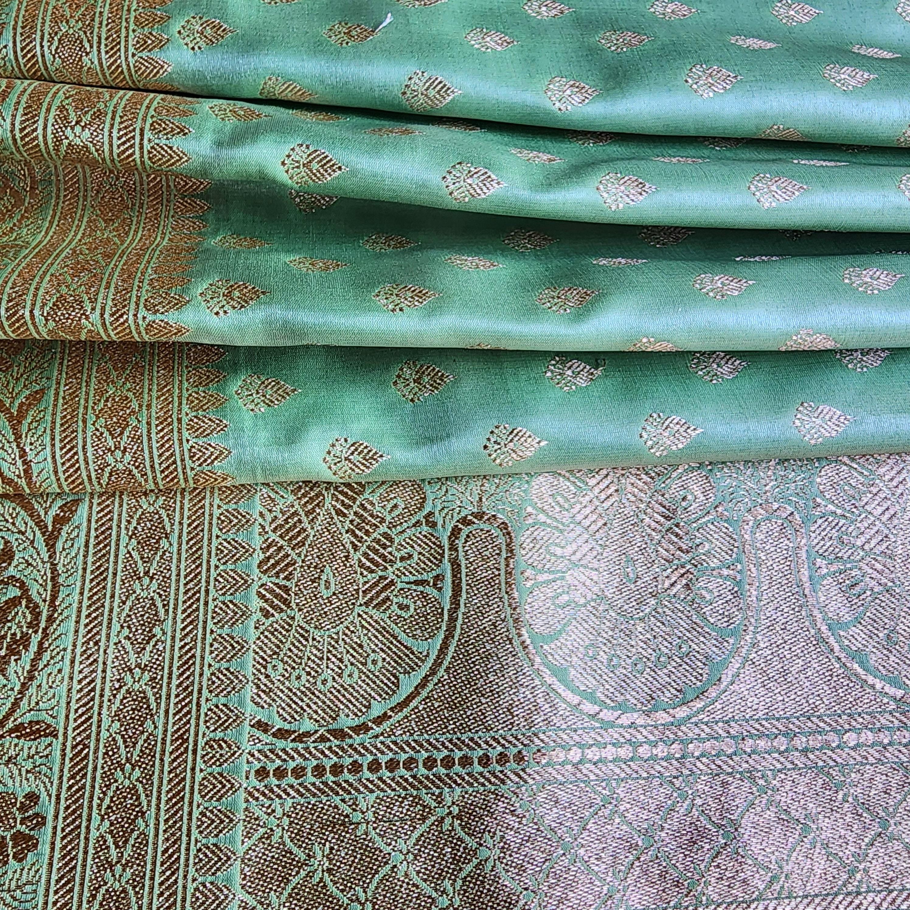 Rich Mehendi Green Banarasi Silk Saree with Gold Zari Weaving