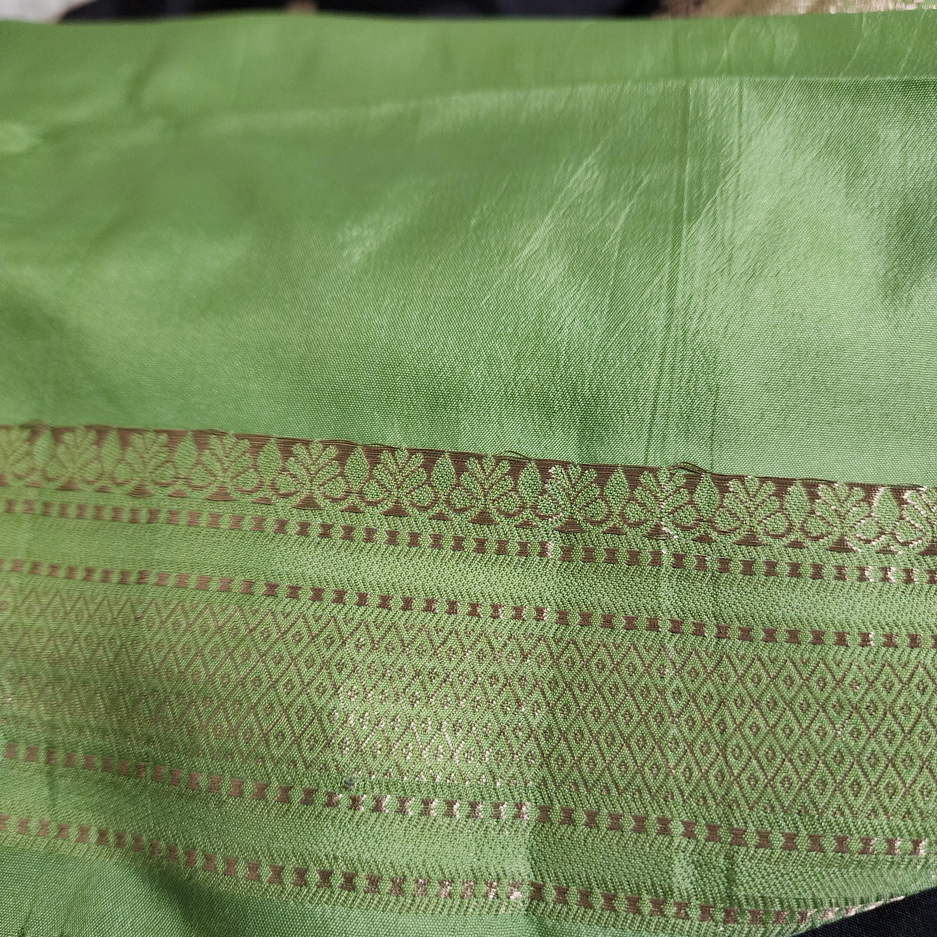 Elegant Mysore Silk Saree in Black & Green