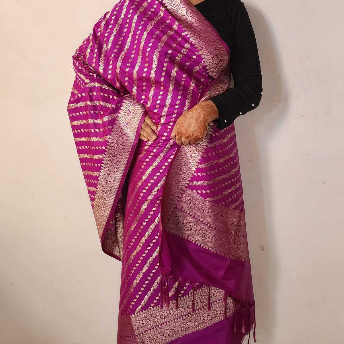 Royal Purple - Banarasi Leheriya Style Dupatta