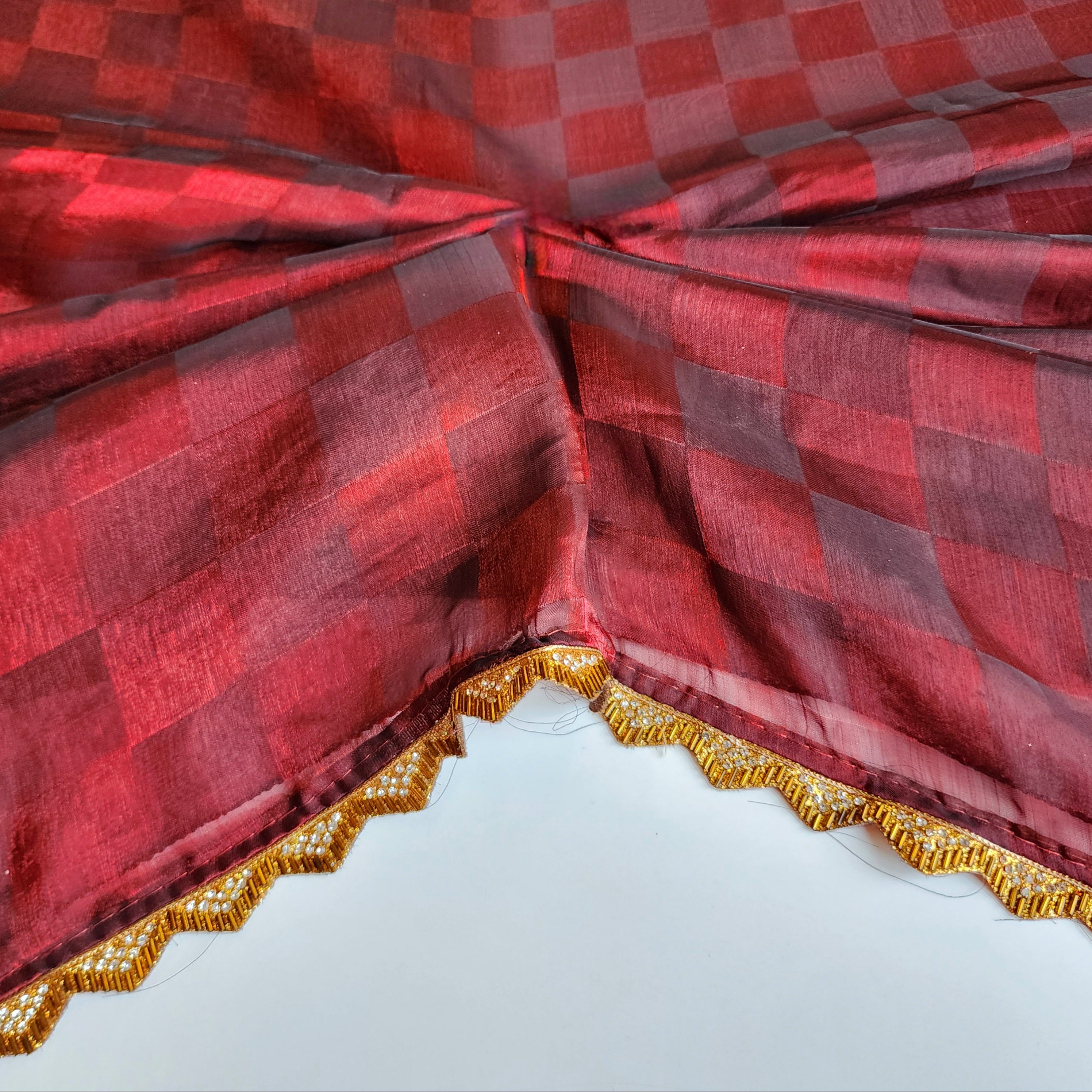 Maroon Designer Chiffon Silk Saree