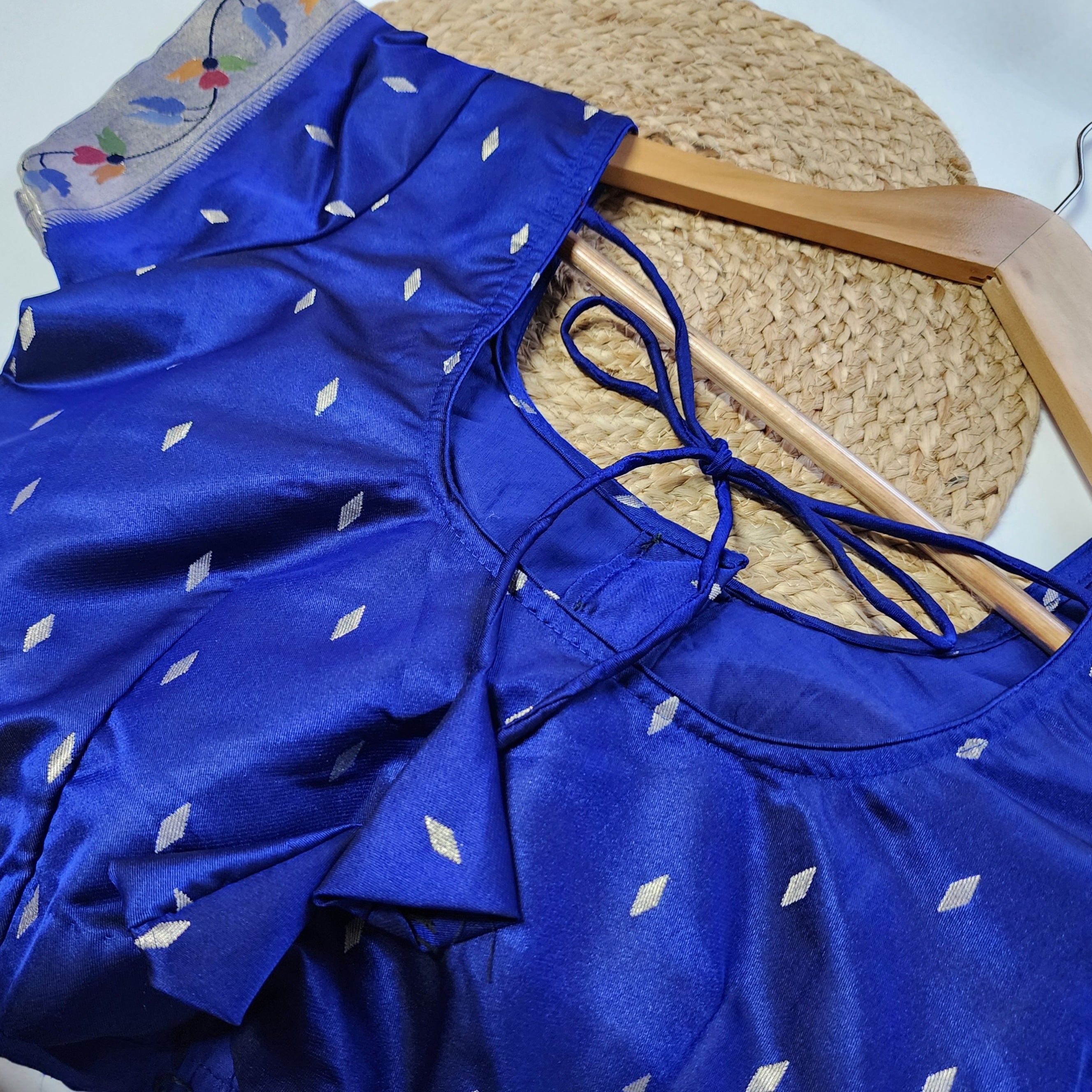 Raahi - Royal Blue Paithani Silk Saree with Stitched Blouse