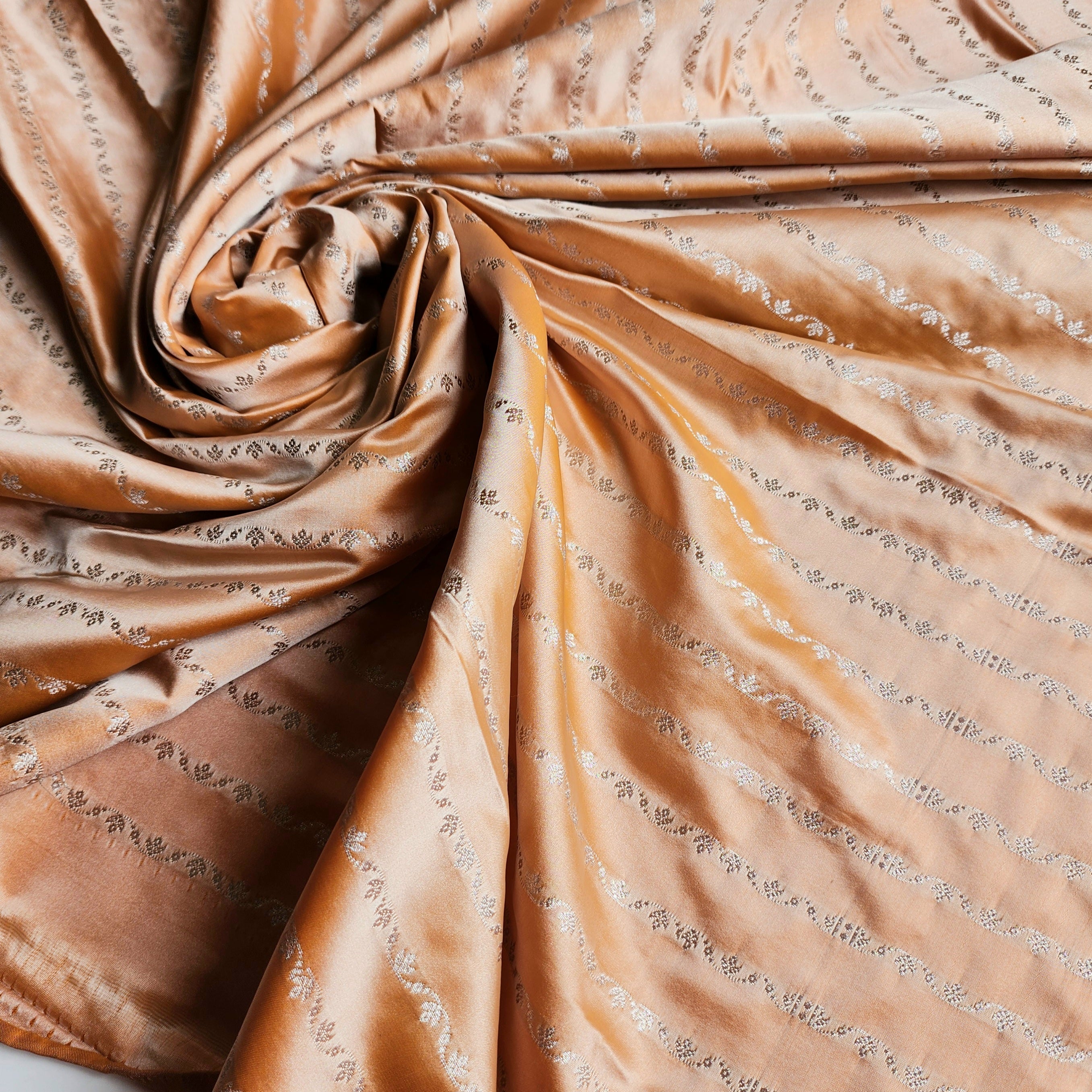 Pastel Beige Banarasi Katan Silk Saree with Light Gold Zari weaving